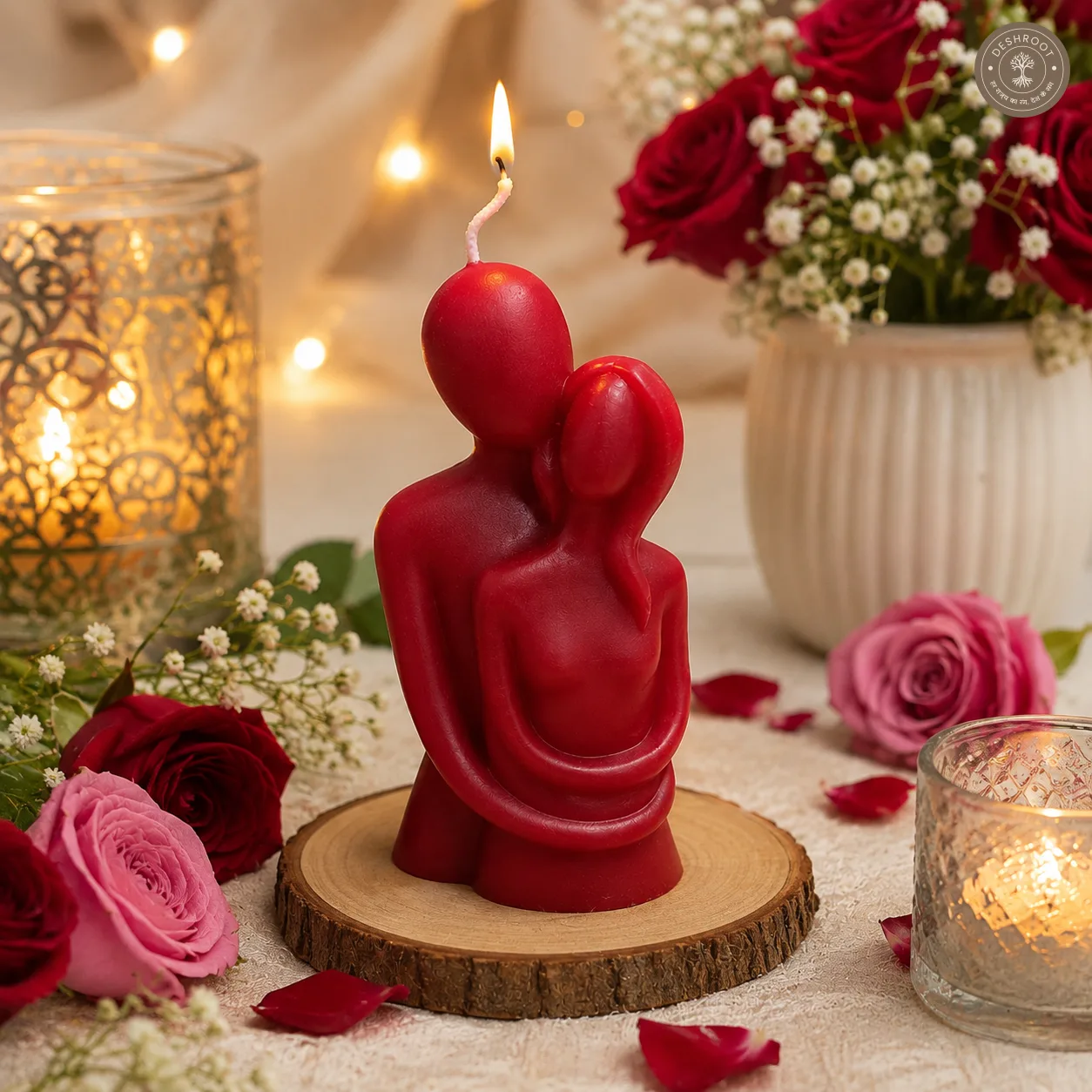 Romantic Couple Cuddle Candle