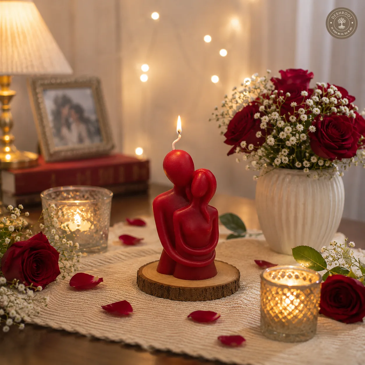 Romantic Couple Cuddle Candle