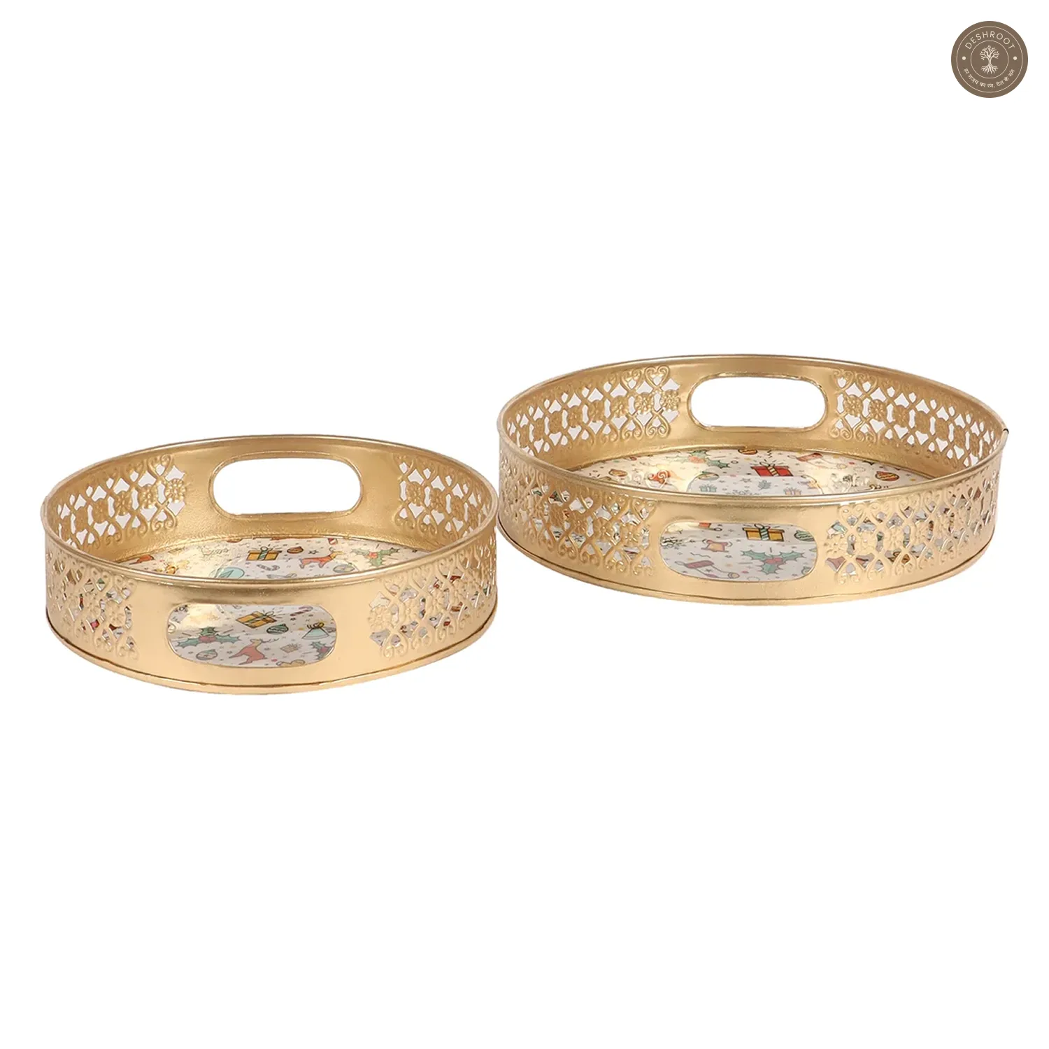 Christmas Gifts Metal Basket Set of 2