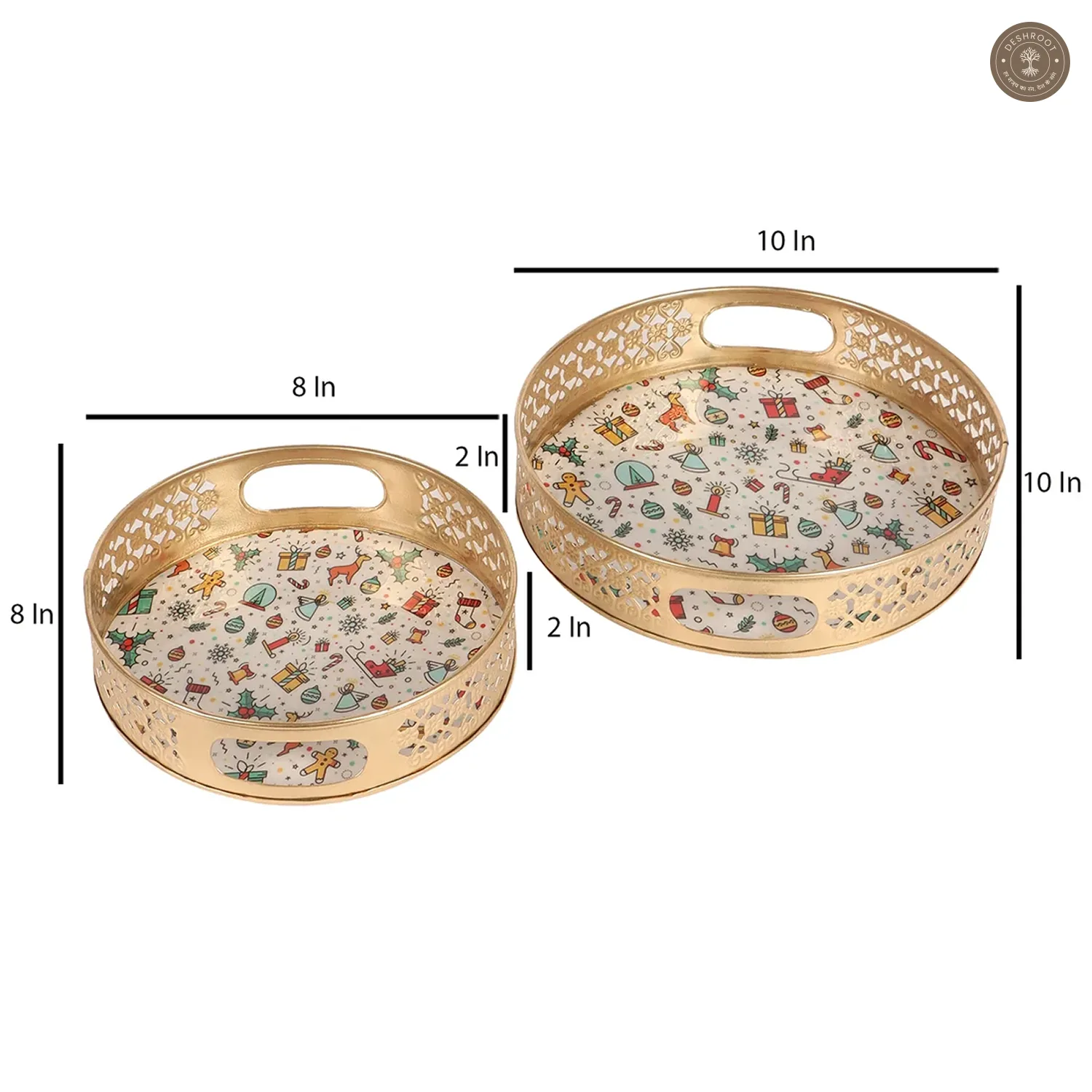 Christmas Gifts Metal Basket Set of 2
