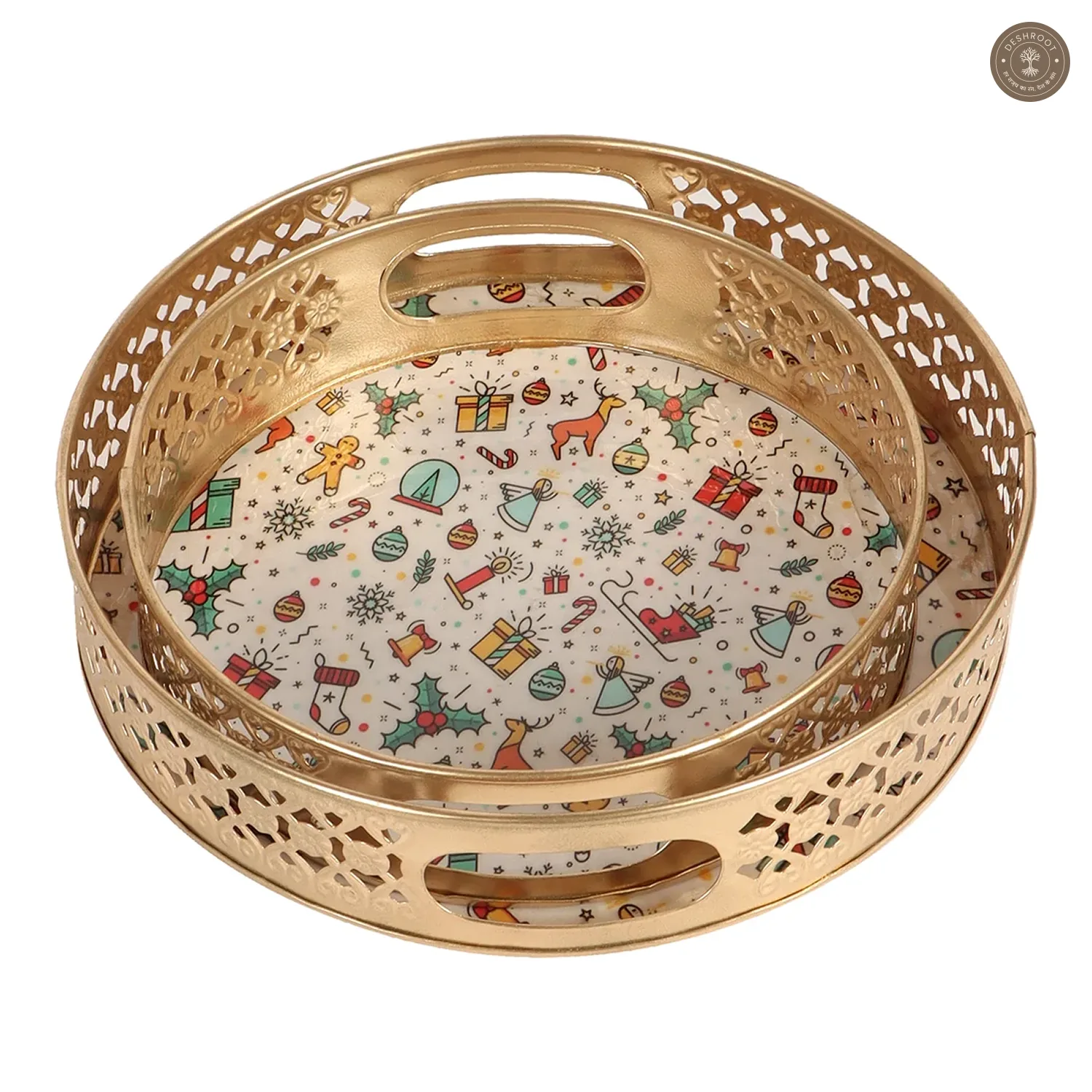 Christmas Gifts Metal Basket Set of 2