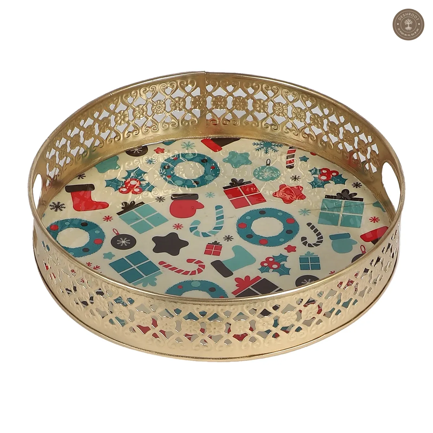 Christmas Ring Metal Basket Set of 2