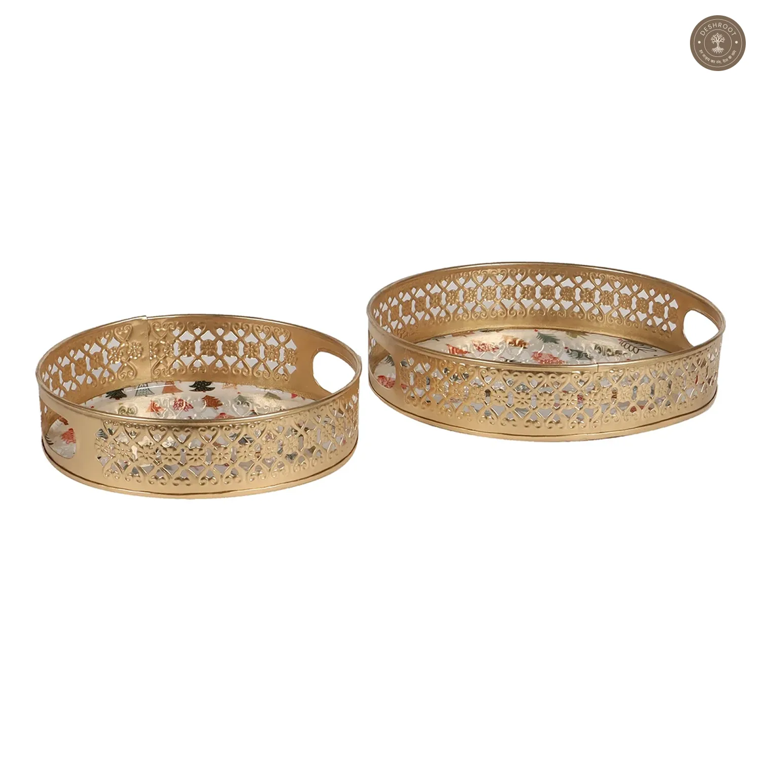 Christmas Tree Metal Basket Set of 2