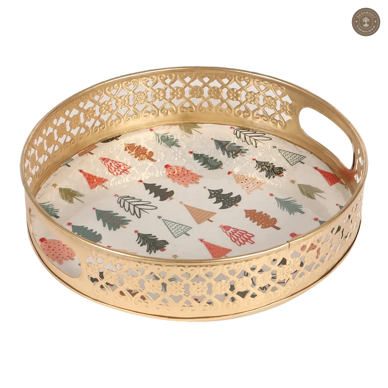 Christmas Tree Metal Basket Set of 2