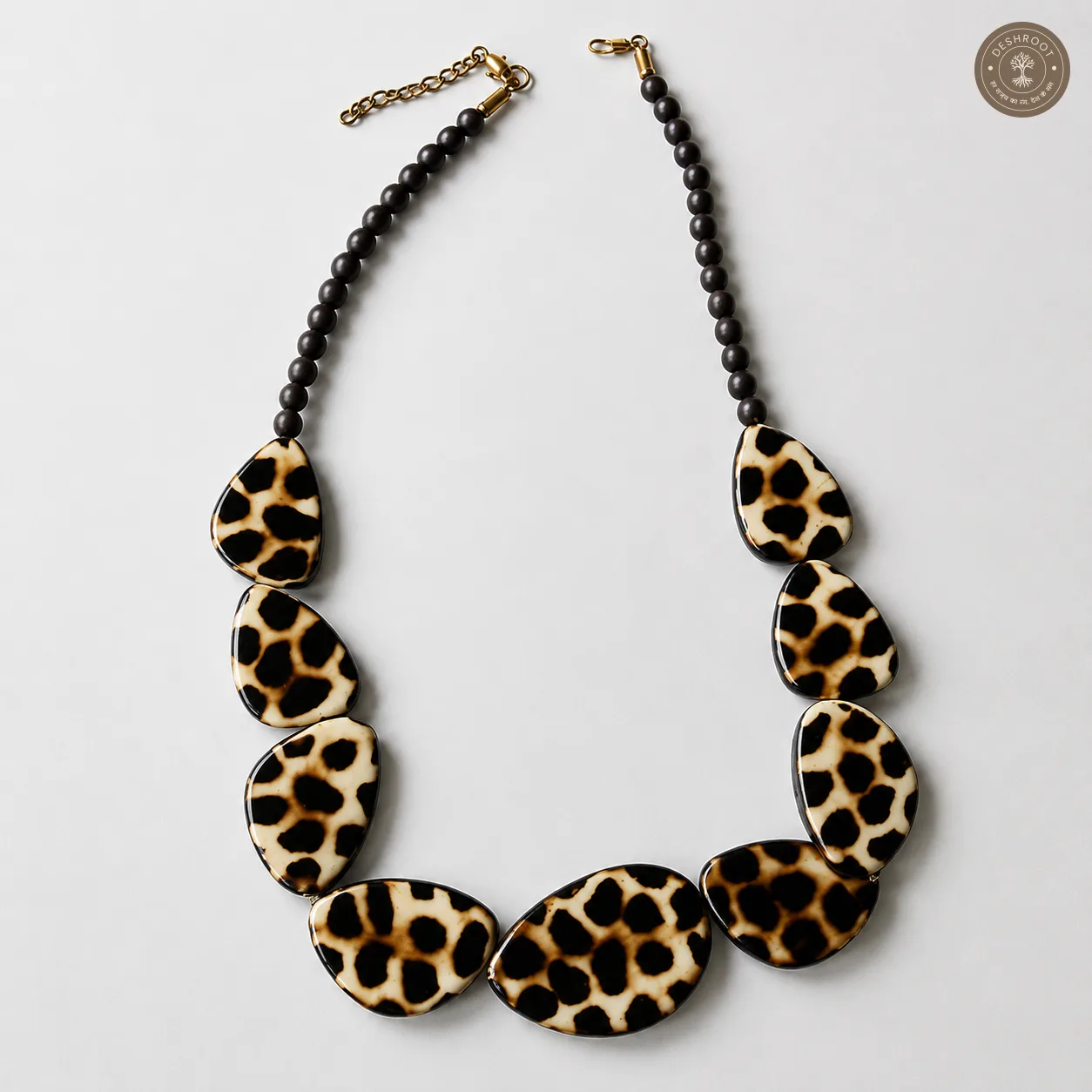 Handcrafted Animal Print Resin Statement Necklace for Women