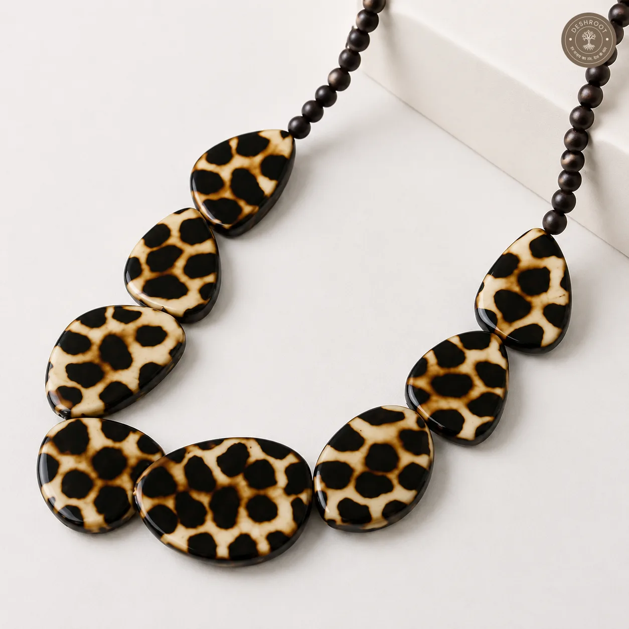 Handcrafted Animal Print Resin Statement Necklace for Women