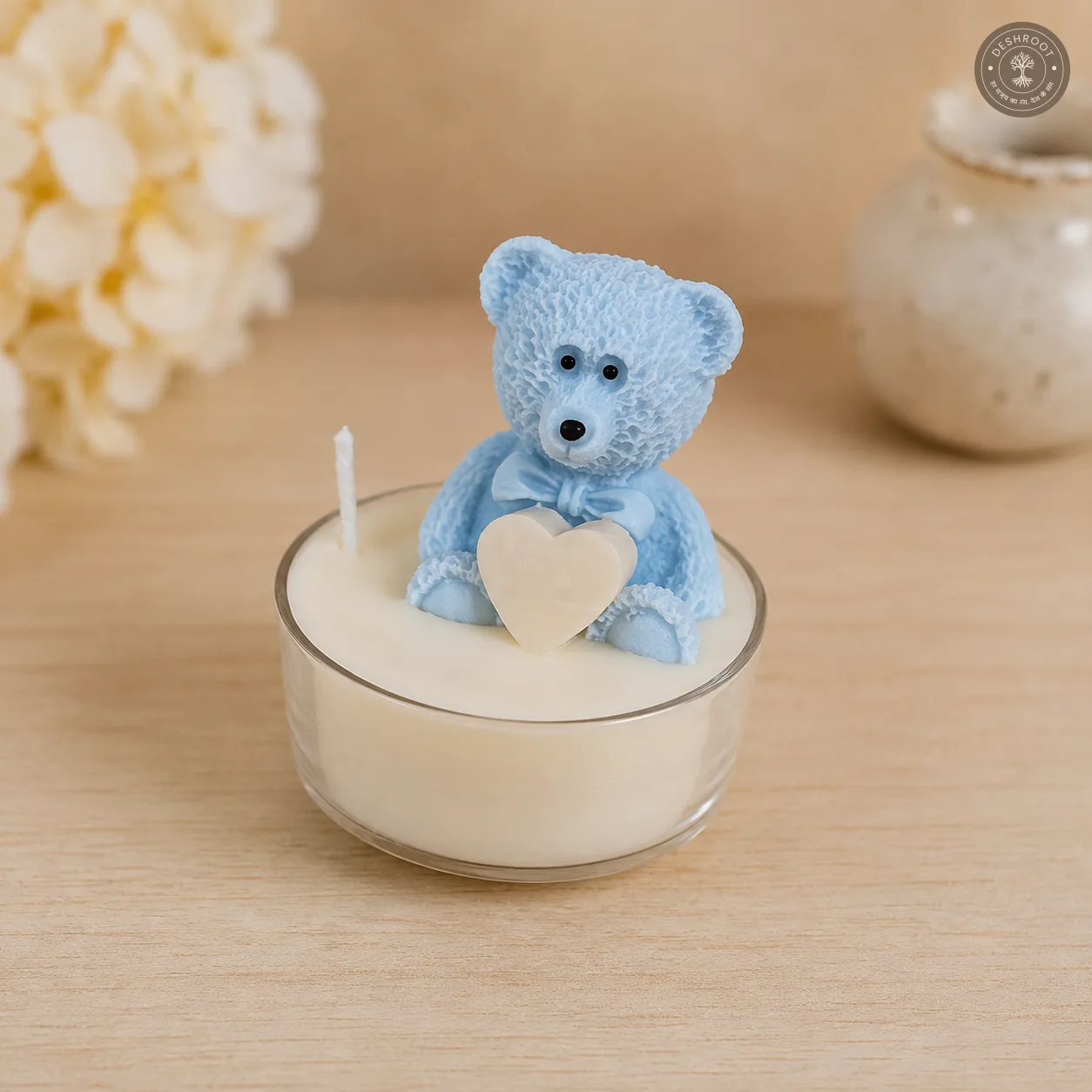 Cutie-Pie Teddy Heart Candle