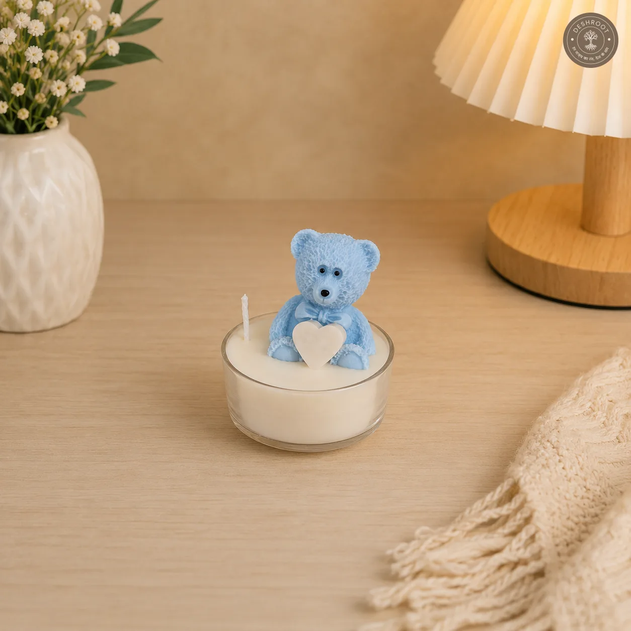 Cutie-Pie Teddy Heart Candle