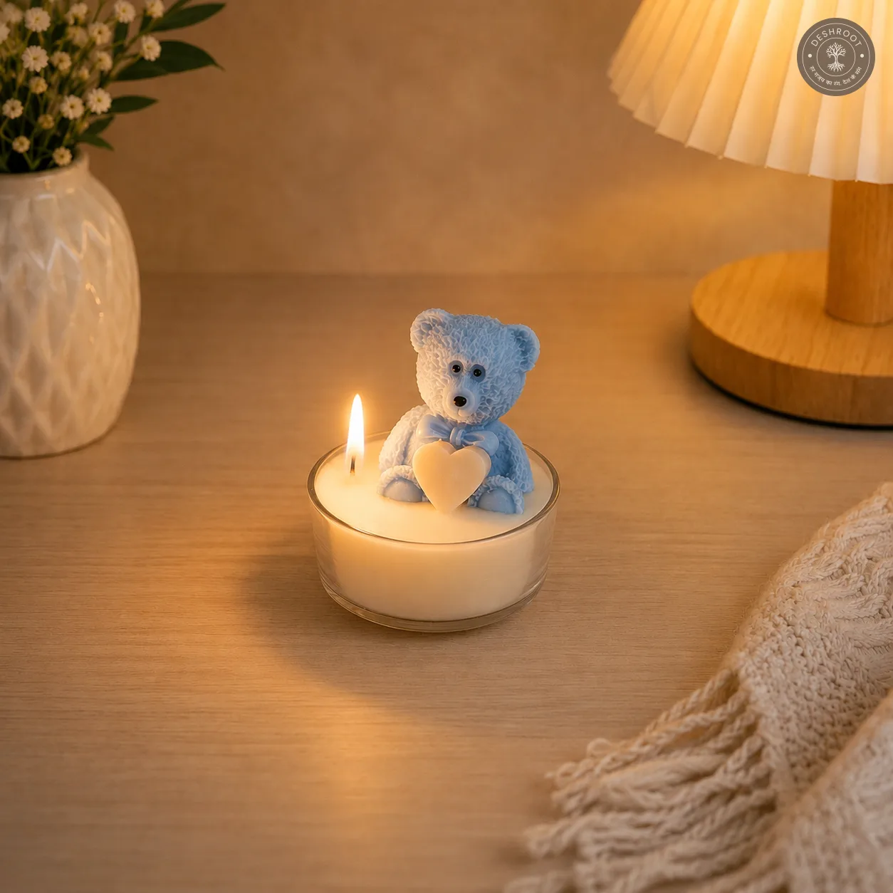 Cutie-Pie Teddy Heart Candle