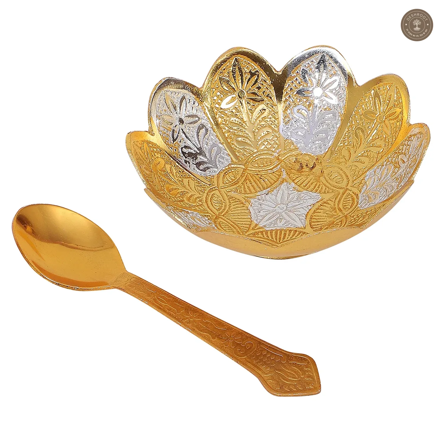 Silver Aluminium Bowl with Spoon