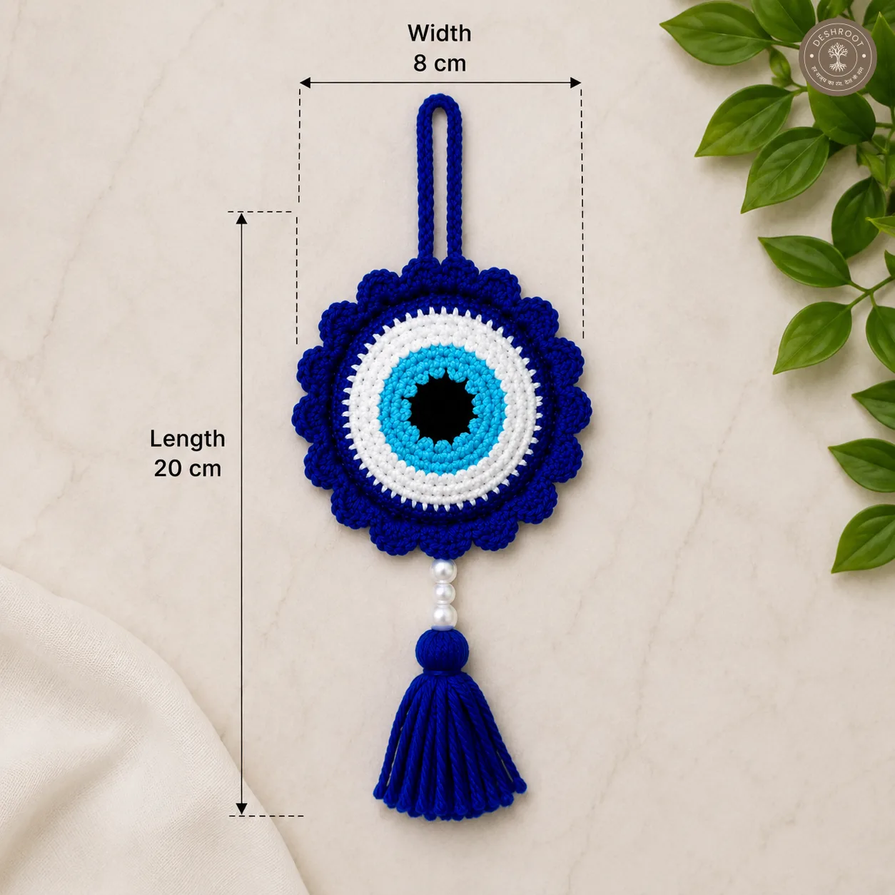 Handmade Crochet Evil Eye Car Hanging