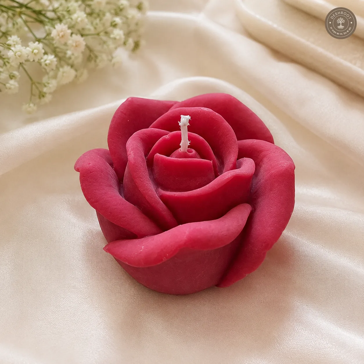Sculpted Rose Flower Candle