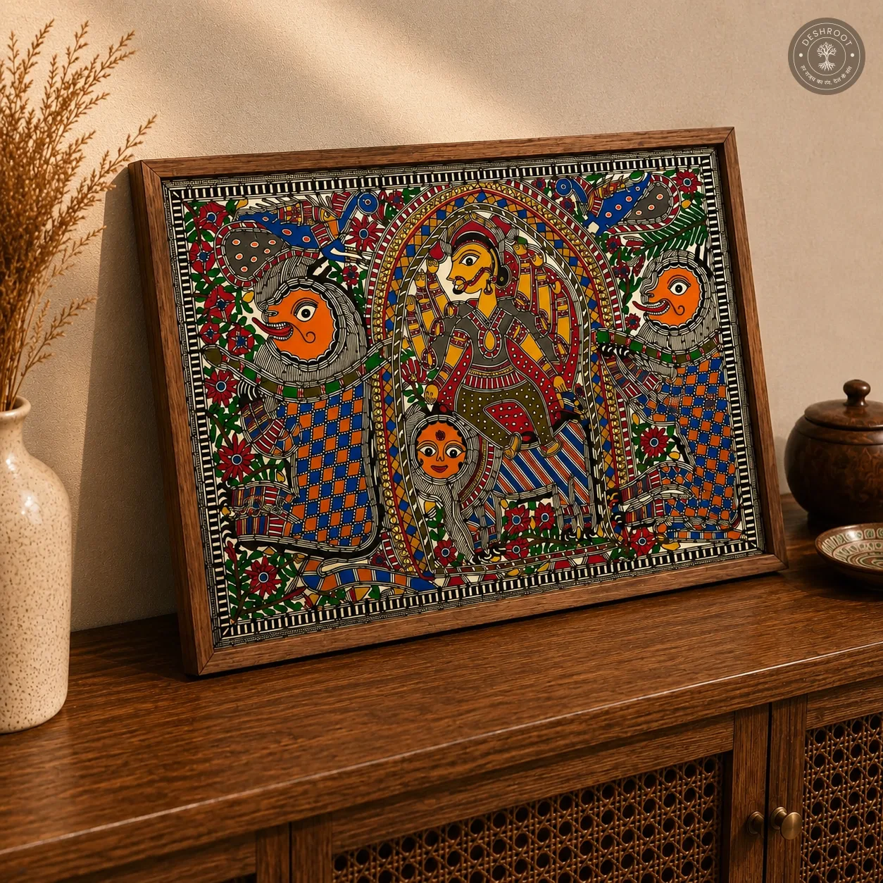 Madhubani Devi Shakti Folk Painting