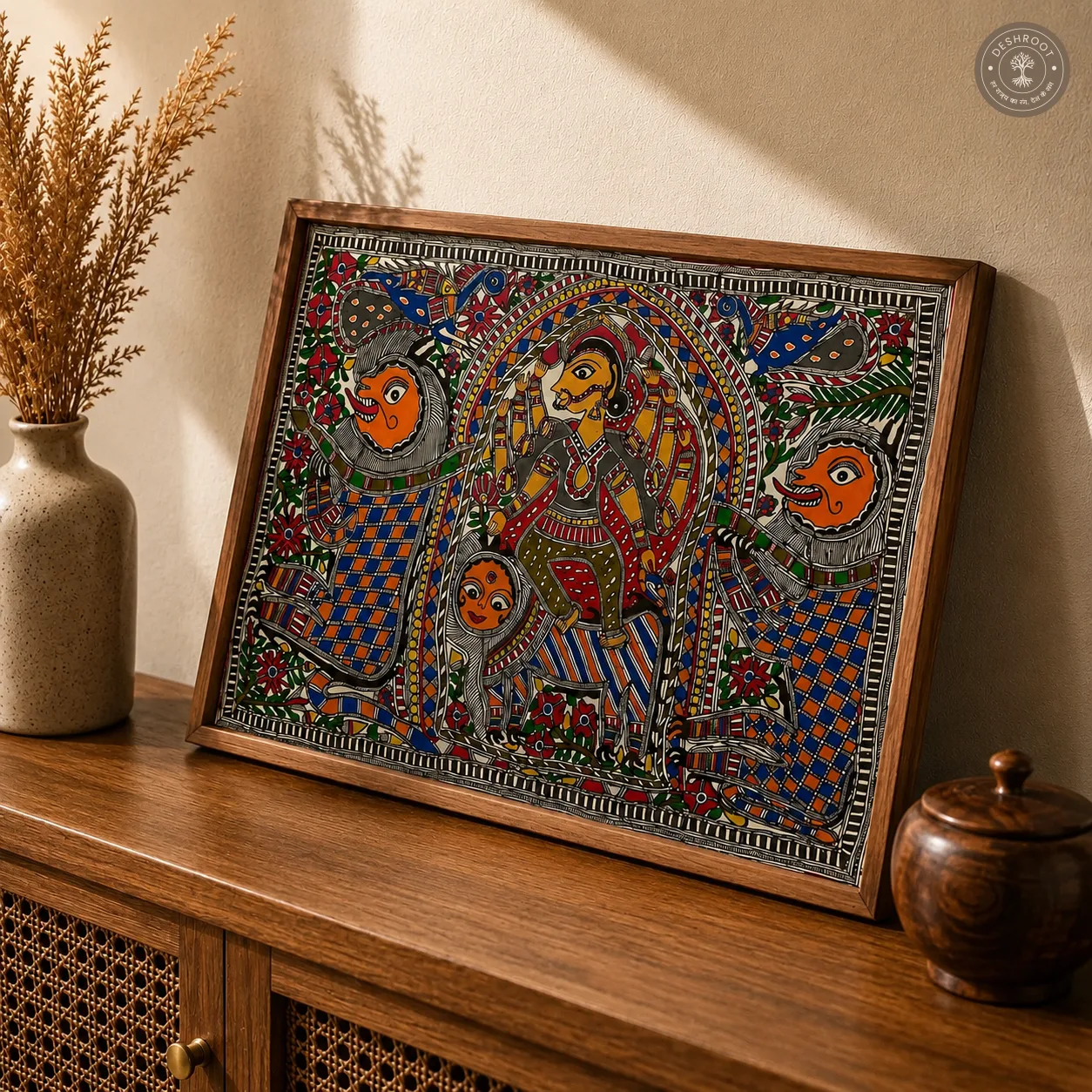 Madhubani Devi Shakti Folk Painting