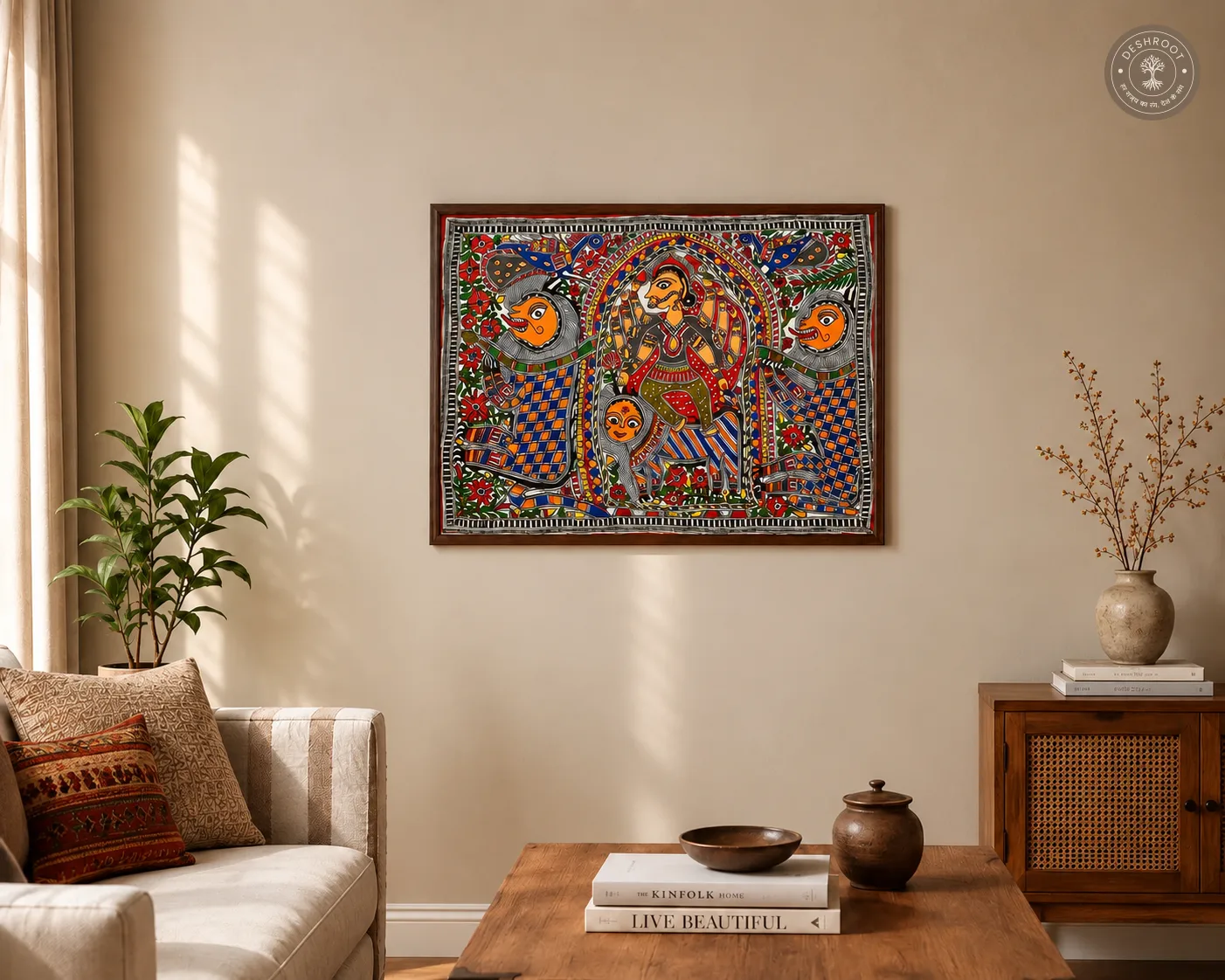 Madhubani Devi Shakti Folk Painting