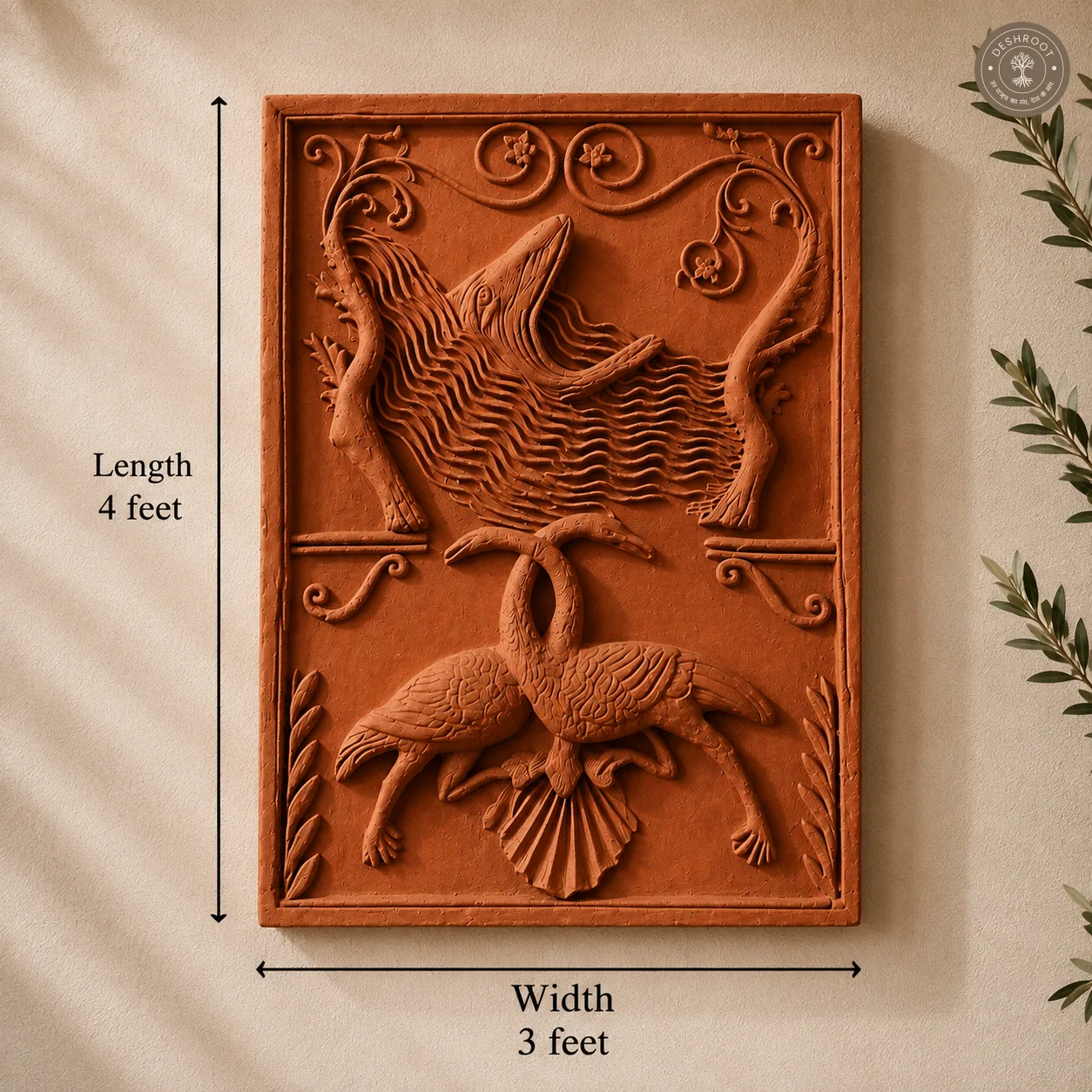 Handcrafted Rajasthani Swan Couple Wall Hanging