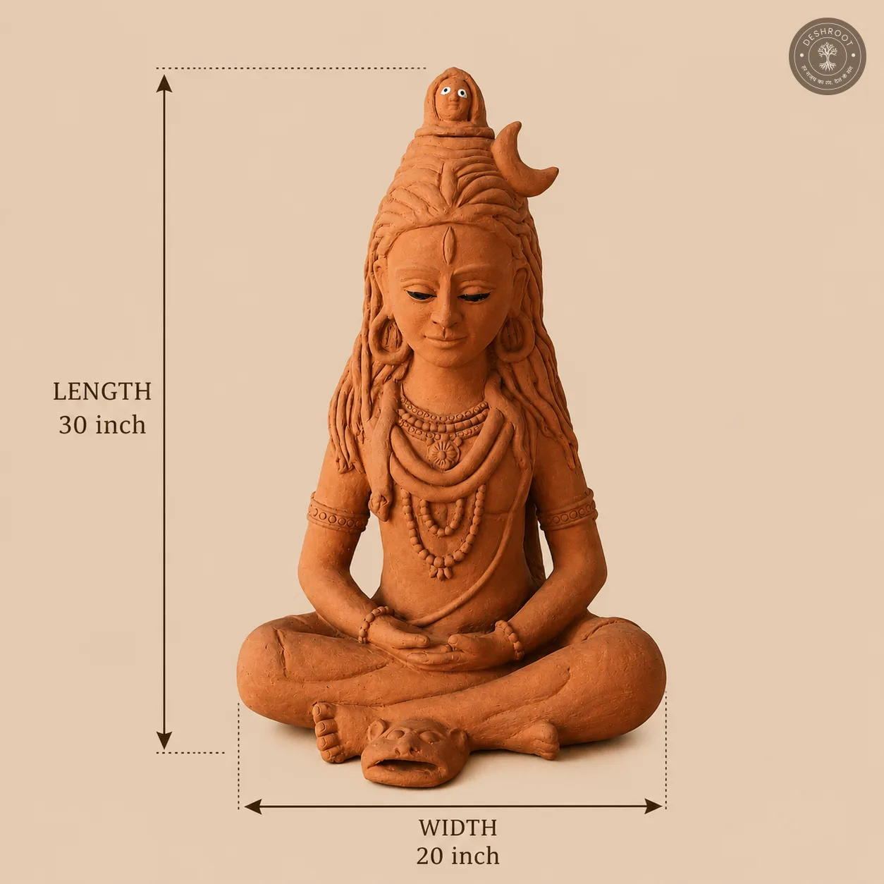 Handcrafted Terracotta Shiva Meditation Idol