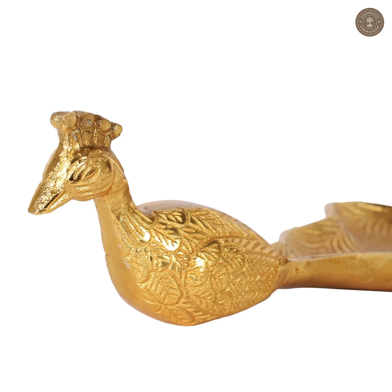 Peacock Aluminium Gold Big Gifting Platter