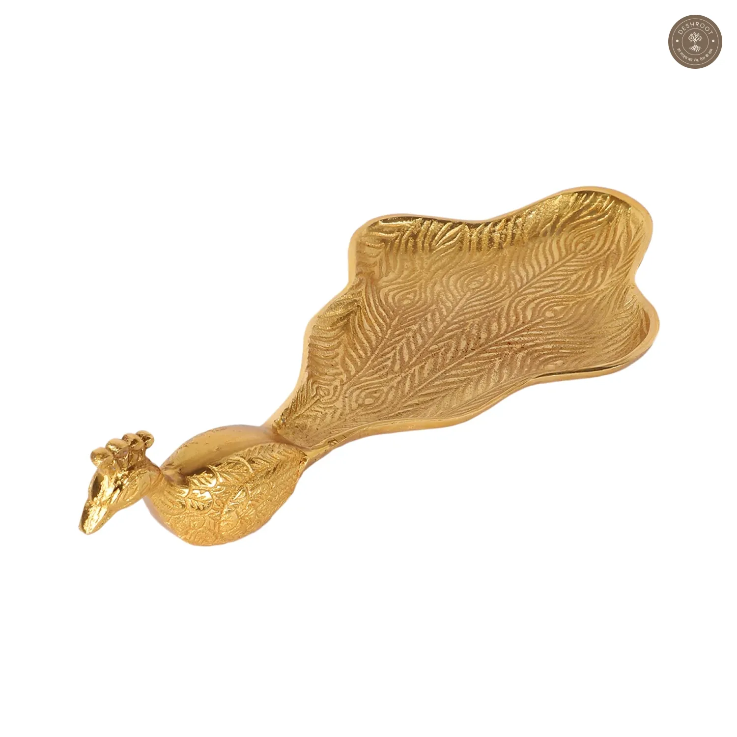 Peacock Aluminium Gold Big Gifting Platter