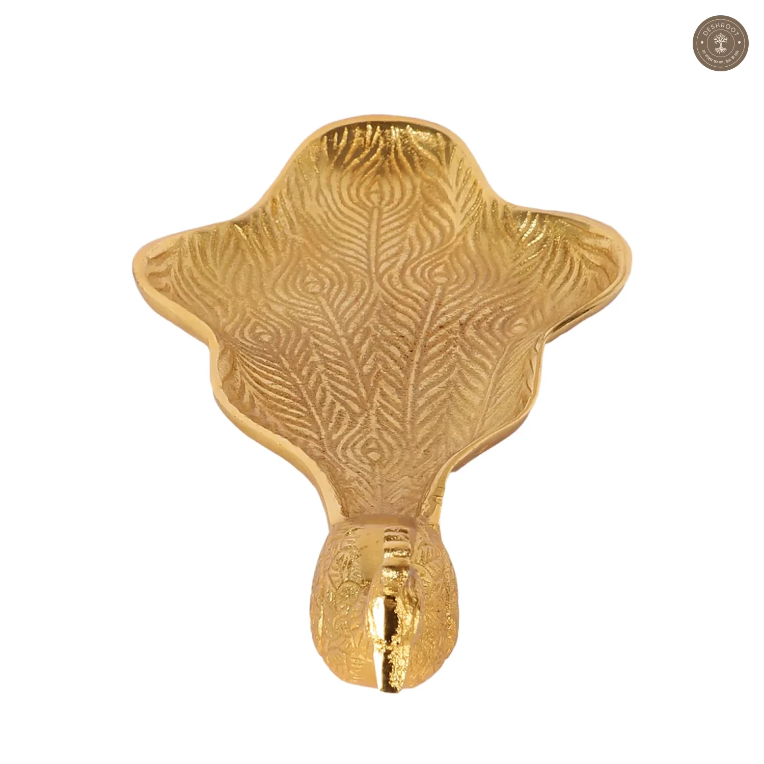 Peacock Aluminium Gold Big Gifting Platter