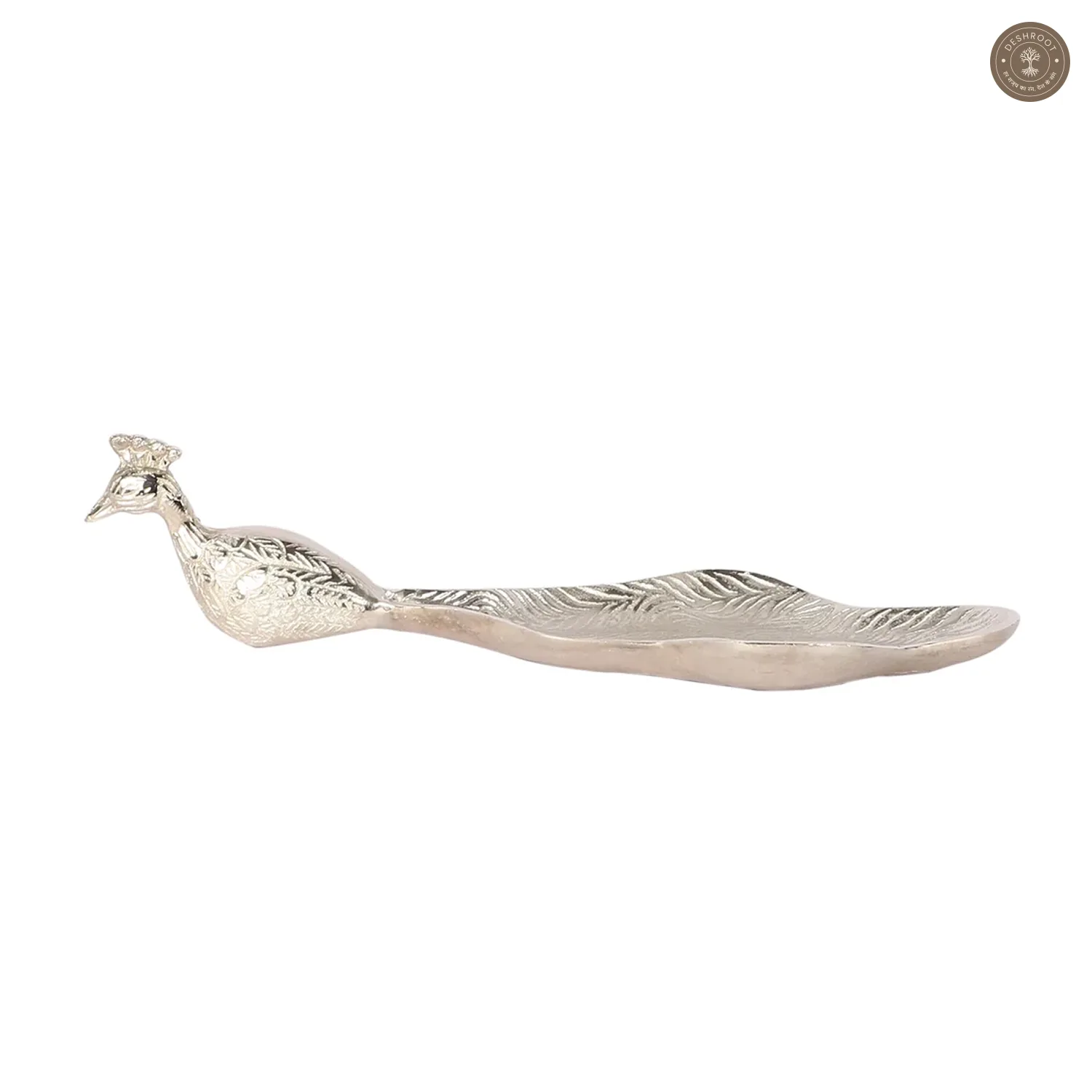 Peacock Aluminium Silver Big Gifting Platter