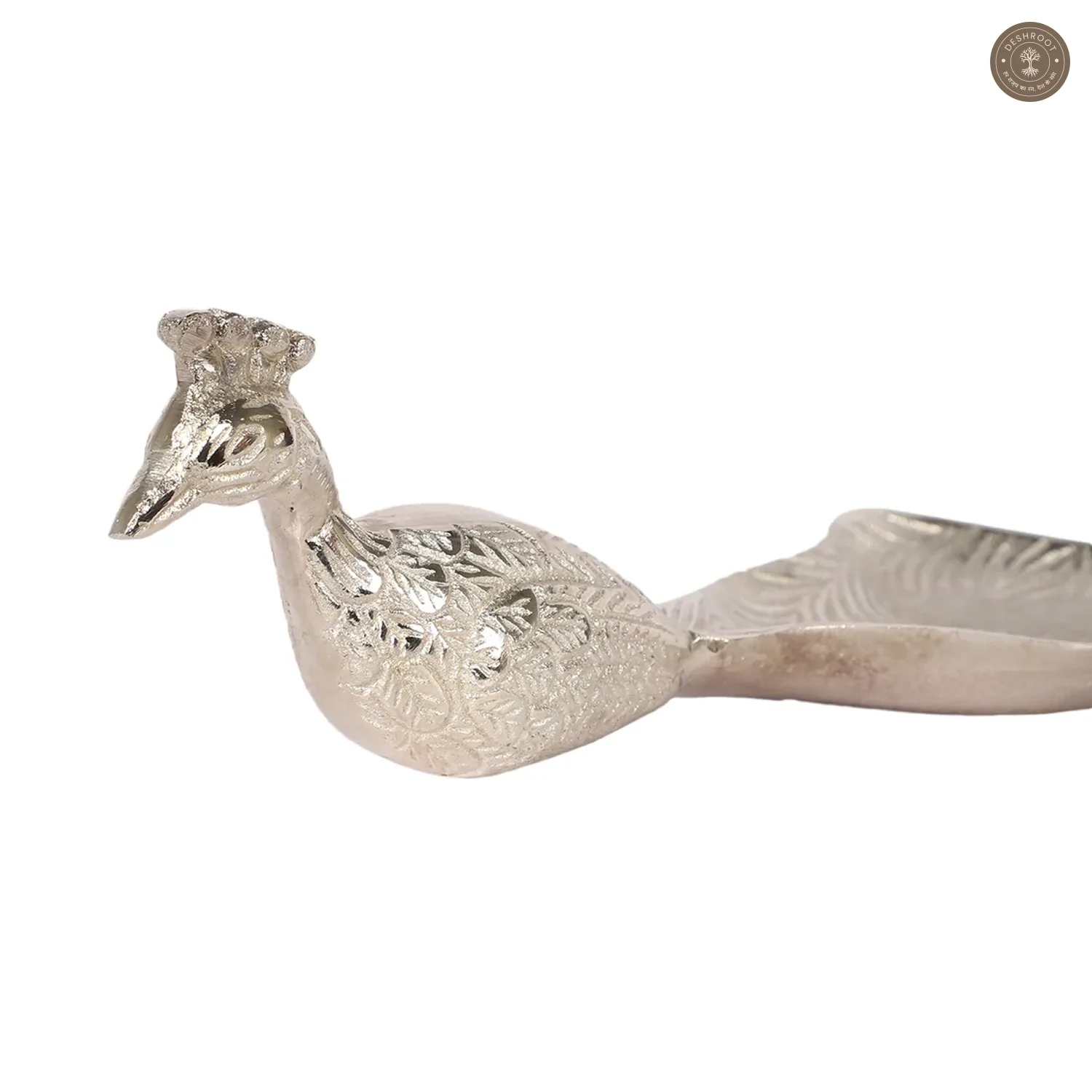 Peacock Aluminium Silver Big Gifting Platter