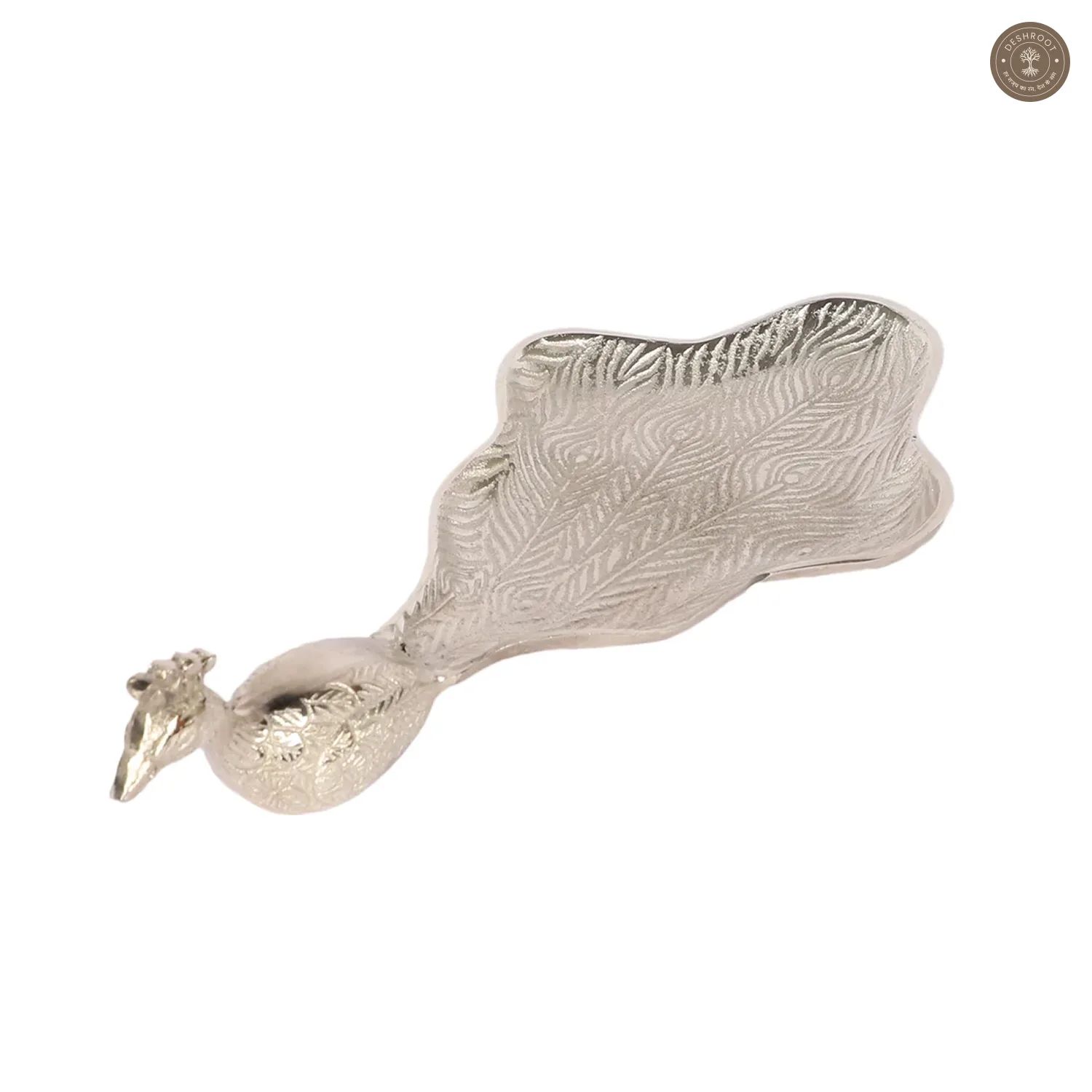 Peacock Aluminium Silver Big Gifting Platter