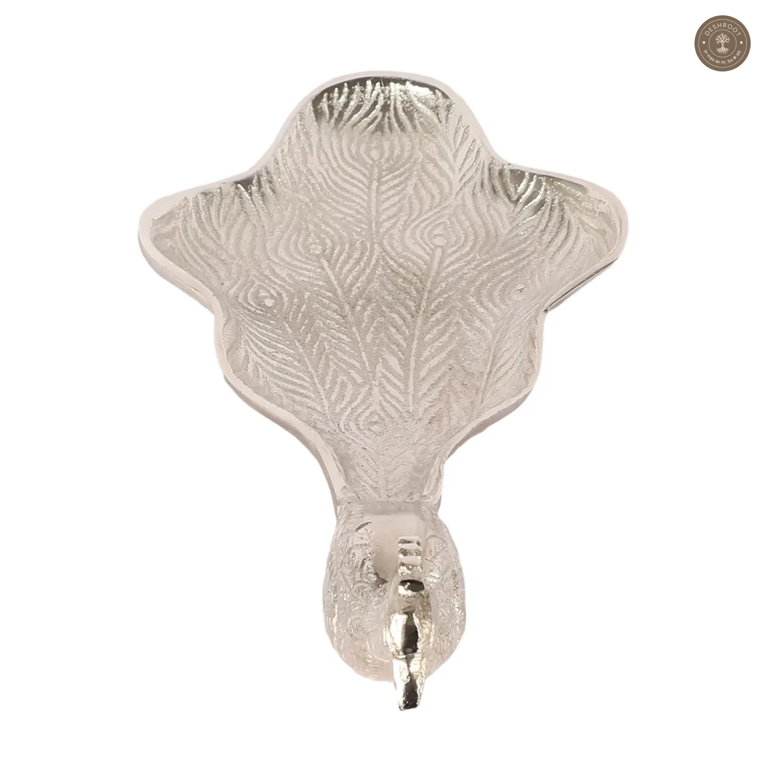 Peacock Aluminium Silver Big Gifting Platter