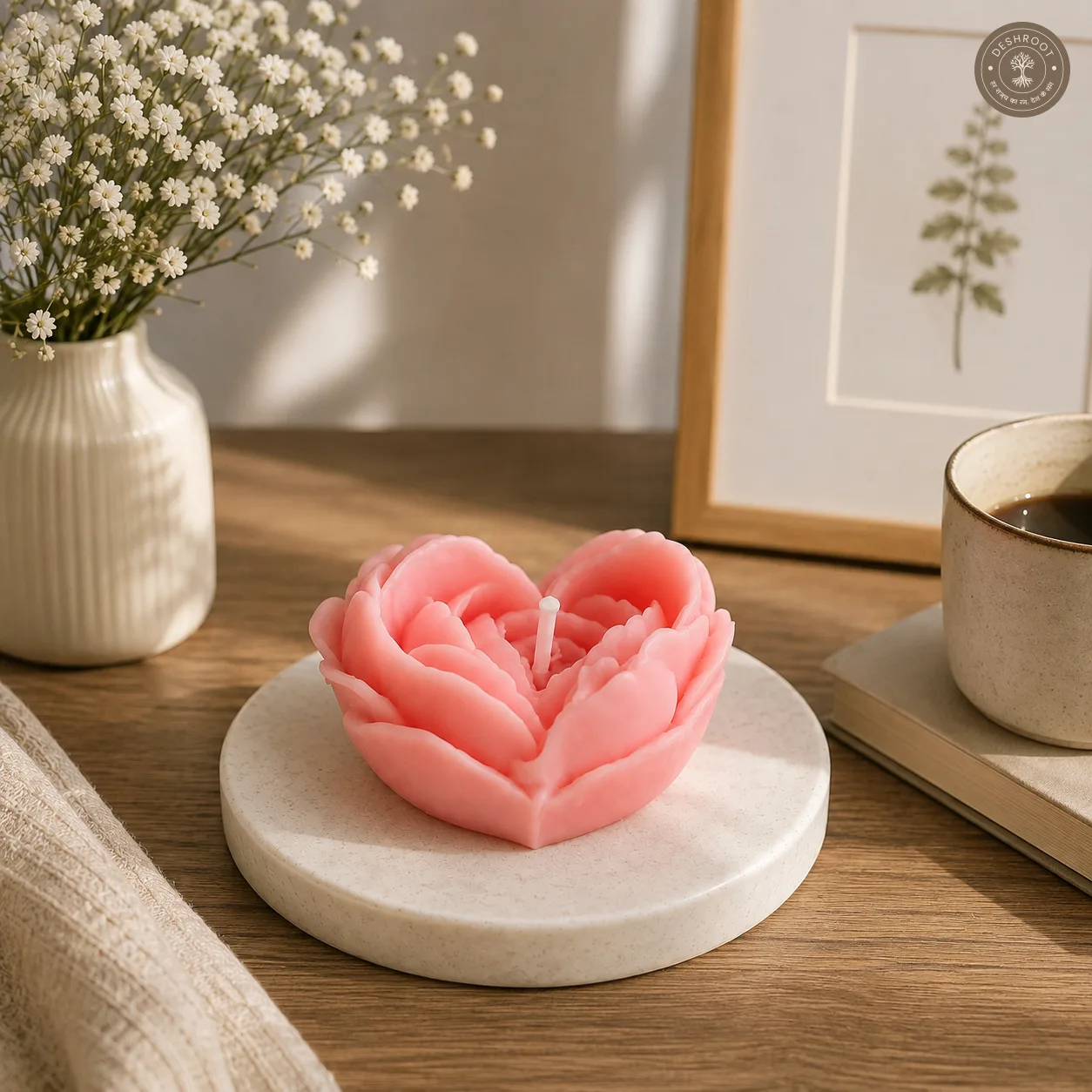 Heart Bloom Decorative Flower Candle