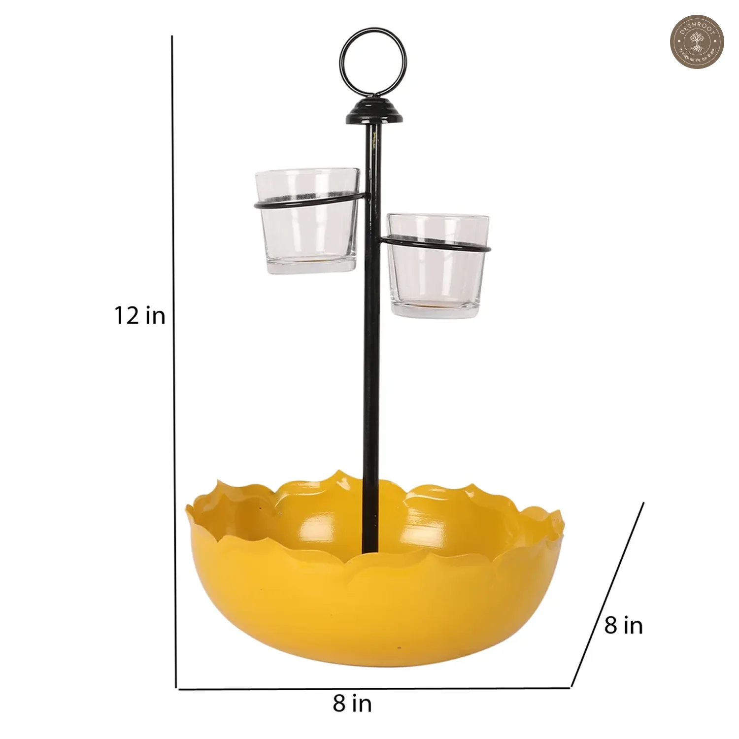 Yellow Umbrella Platter Set of 3
