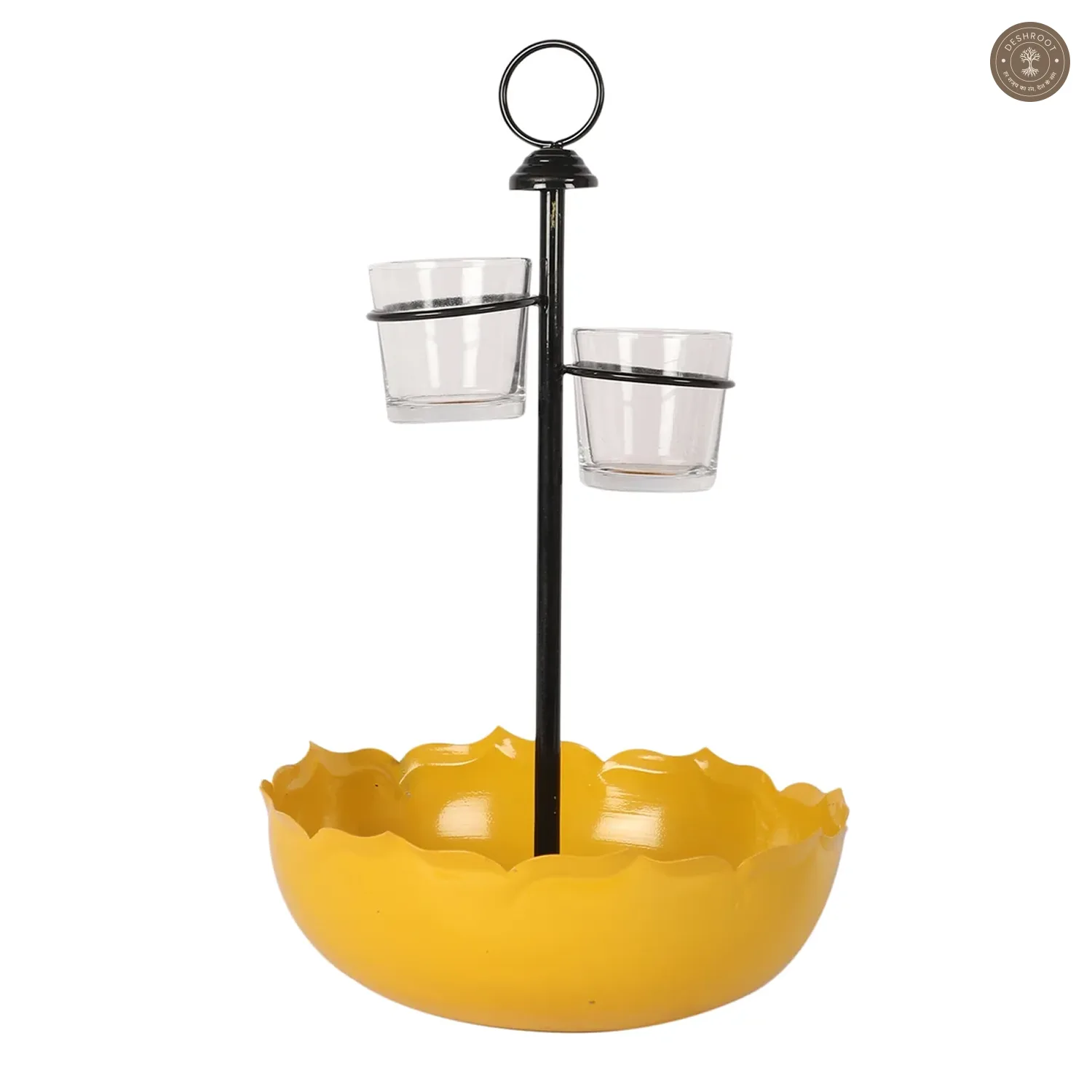 Yellow Umbrella Platter Set of 3