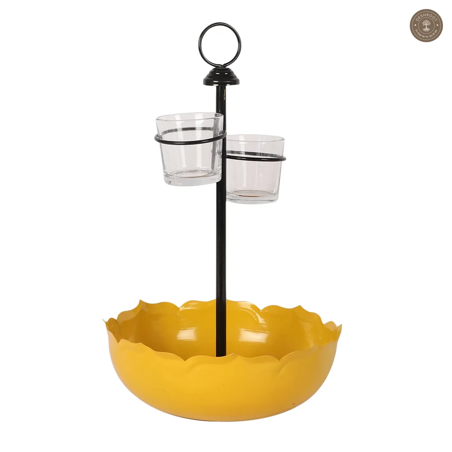 Yellow Umbrella Platter Set of 3
