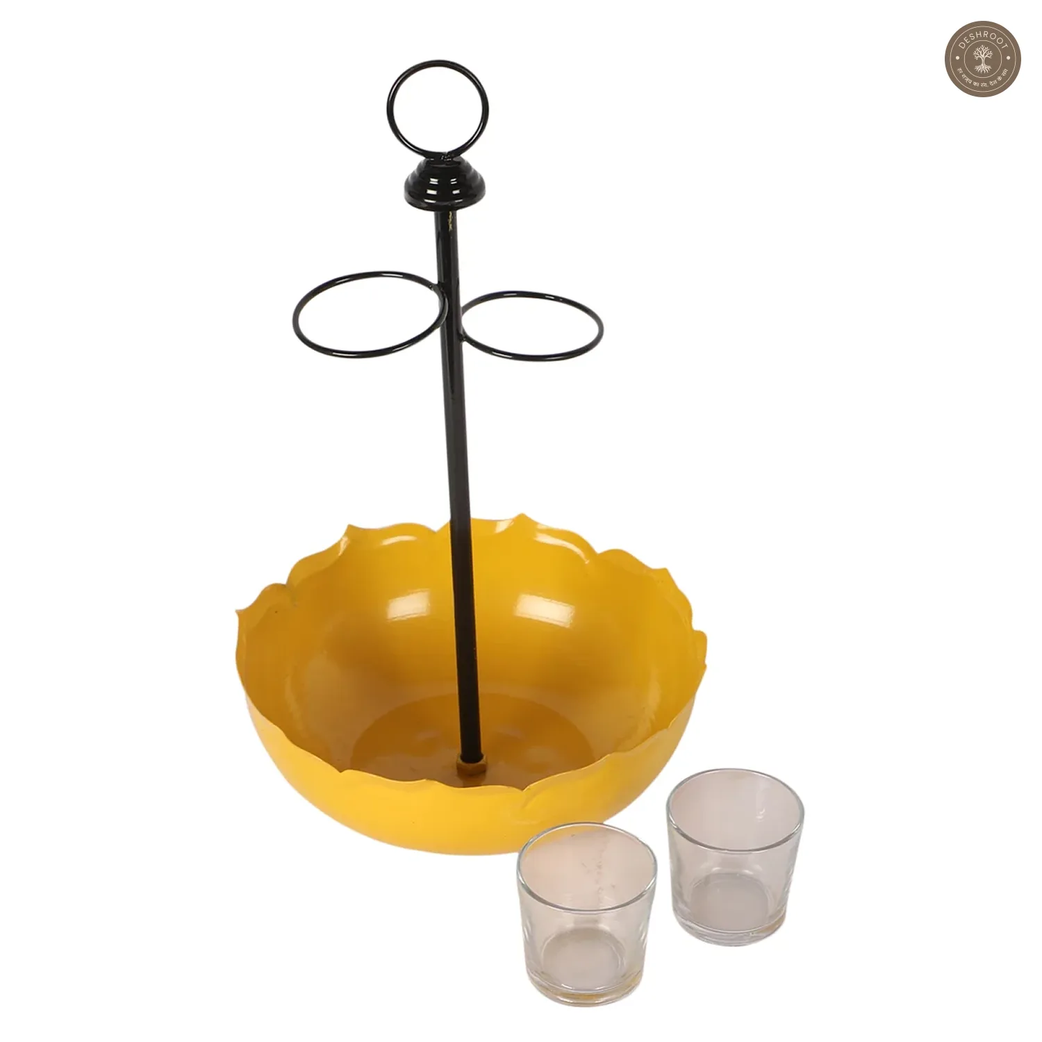 Yellow Umbrella Platter Set of 3