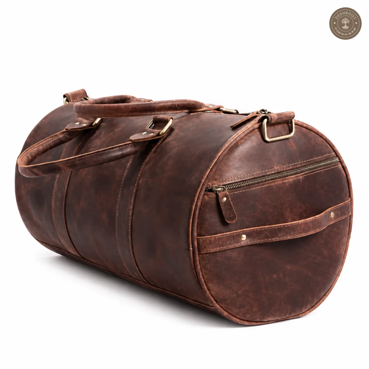 The Ranger Full-Grain Leather Duffle Bag – Cylindrical Travel & Weekender Bag