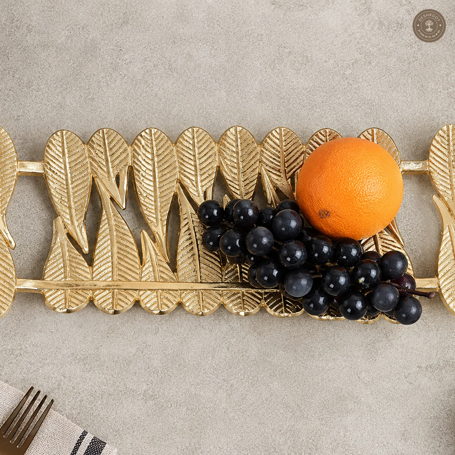 Aluminium Gold Leaf Fruit Platter
