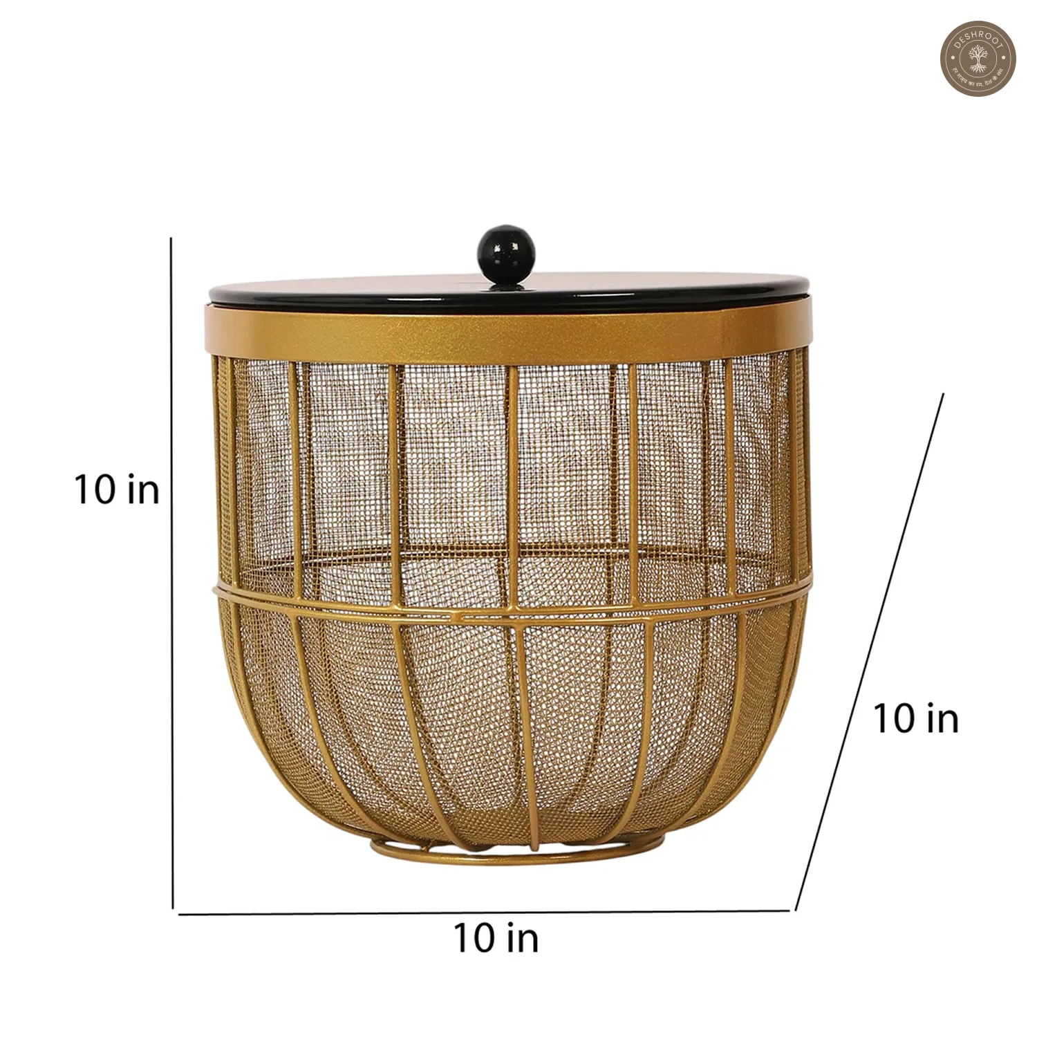 Black & Gold Fruit Cage Basket