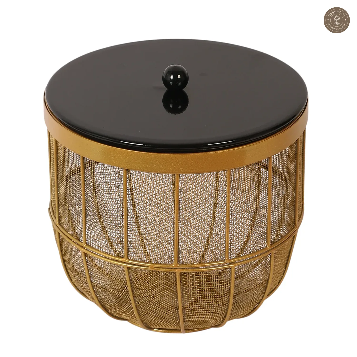 Black & Gold Fruit Cage Basket