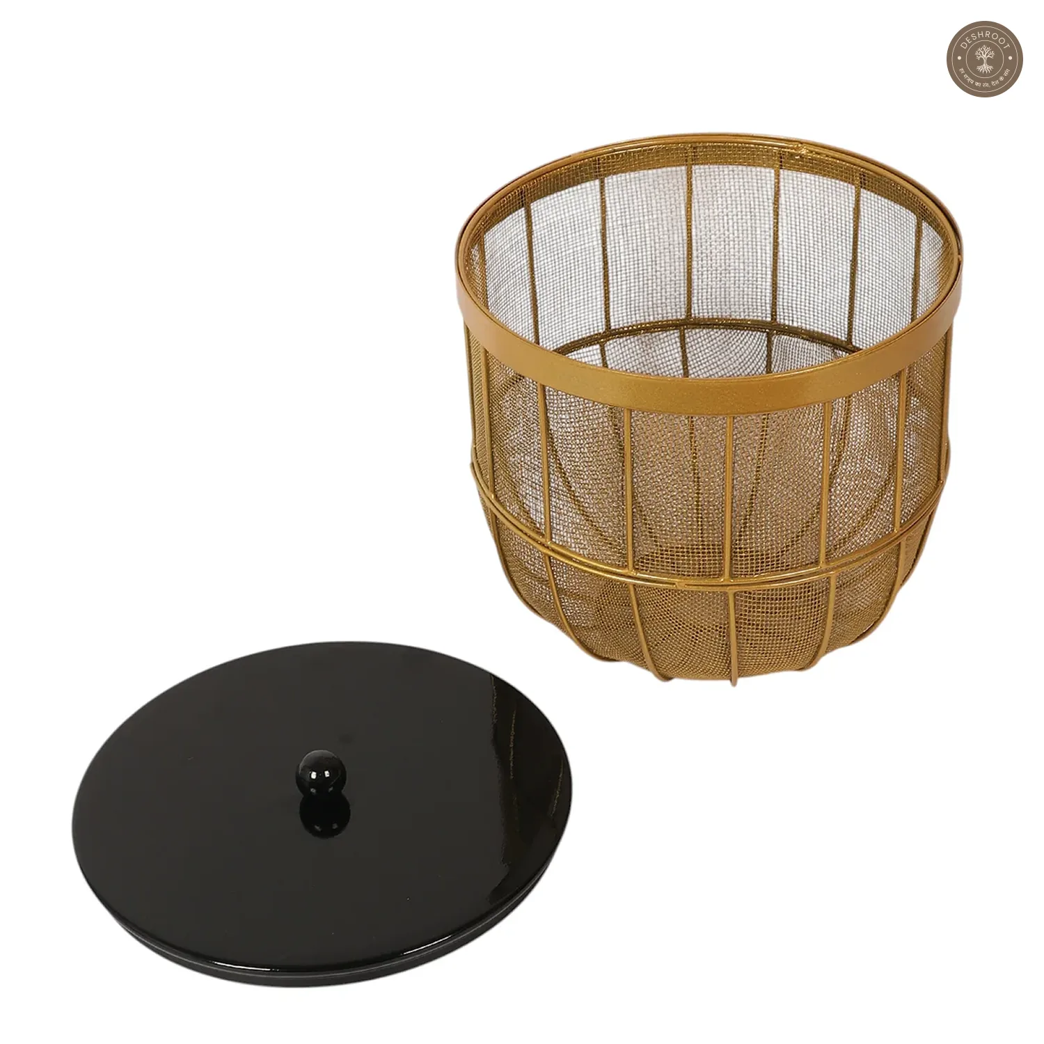 Black & Gold Fruit Cage Basket