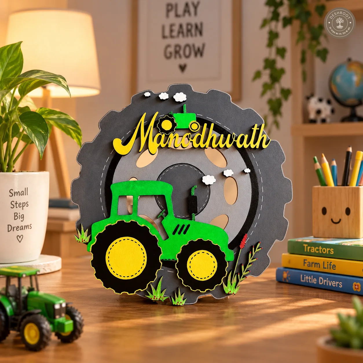 Tractor theme wheel nameboard