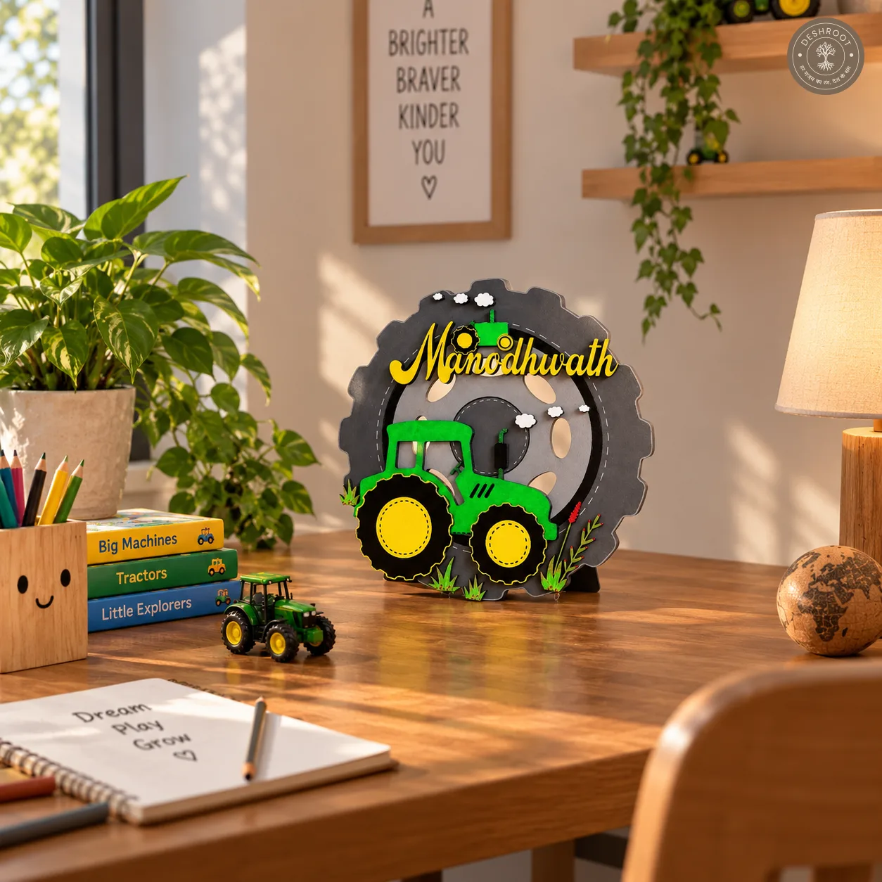 Tractor theme wheel nameboard