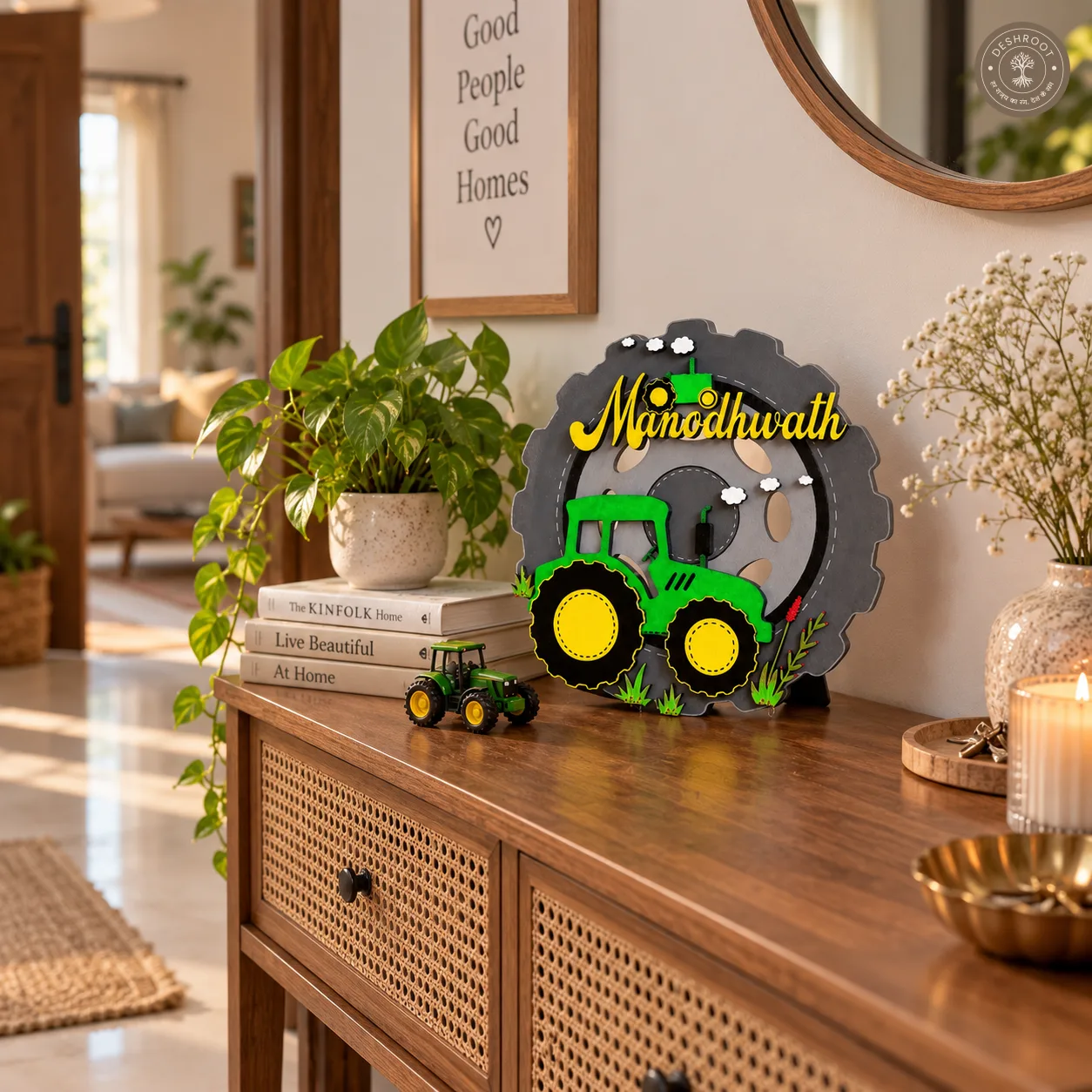 Tractor theme wheel nameboard