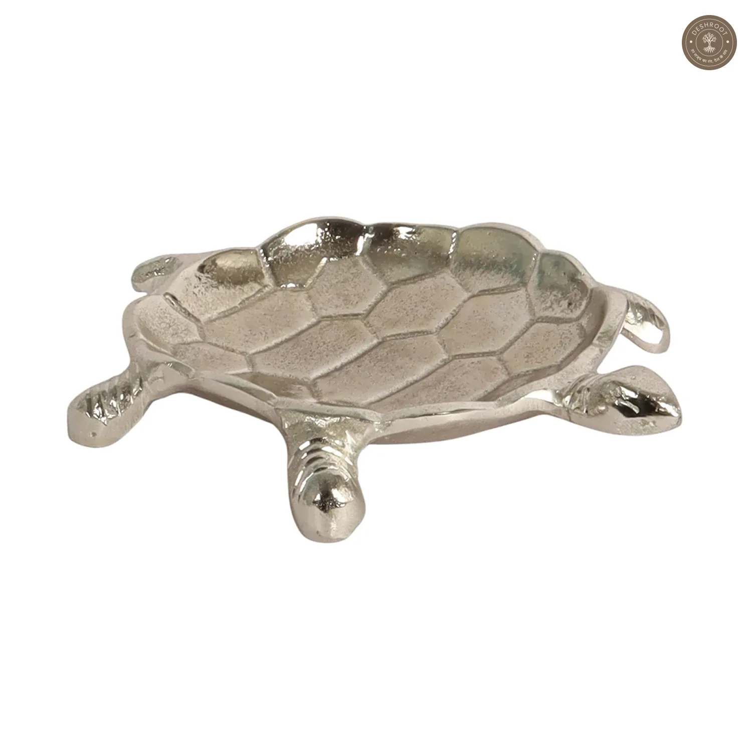 Silver Tortoise Aluminum Trinket Set of 2