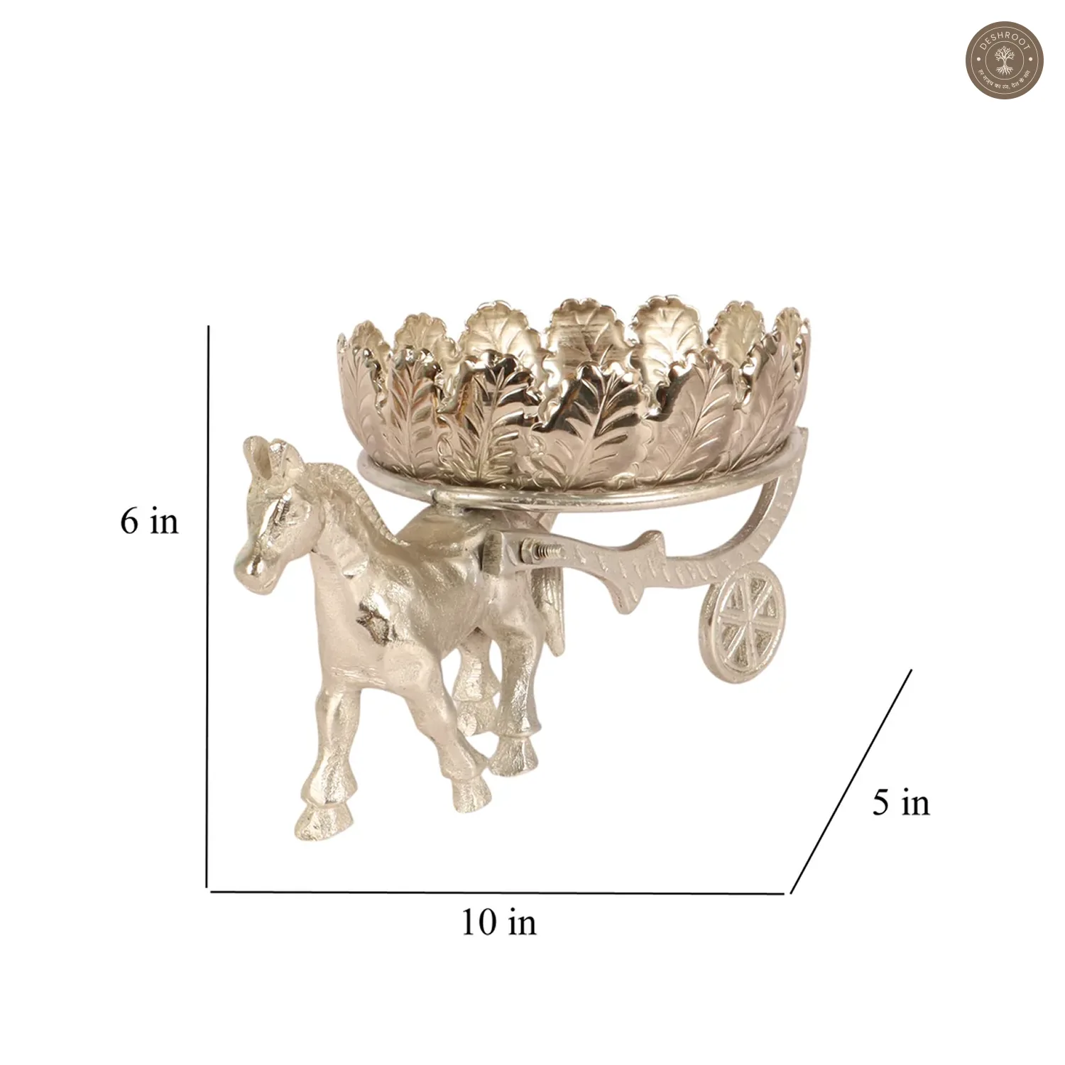 Silver Horse Cart Decorative Bowl