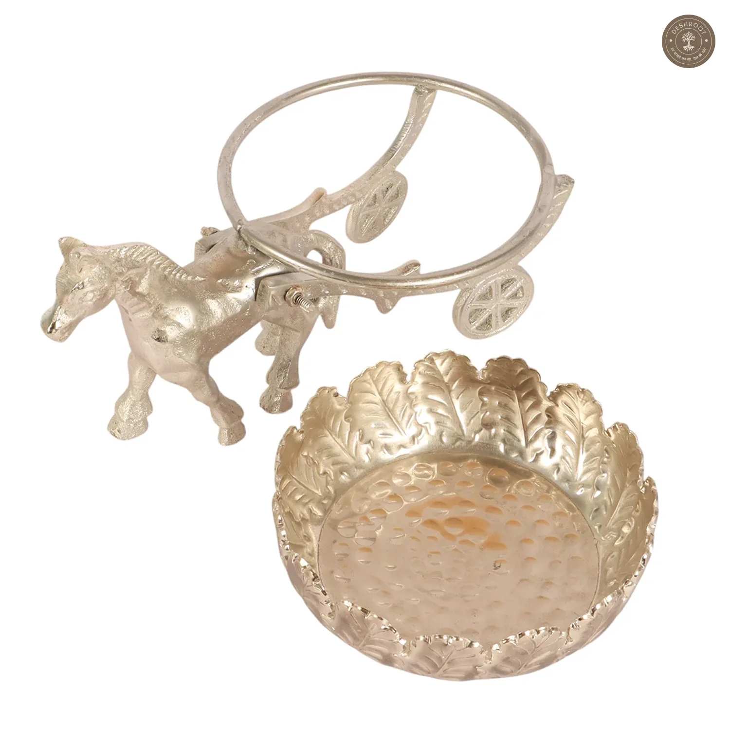 Silver Horse Cart Decorative Bowl