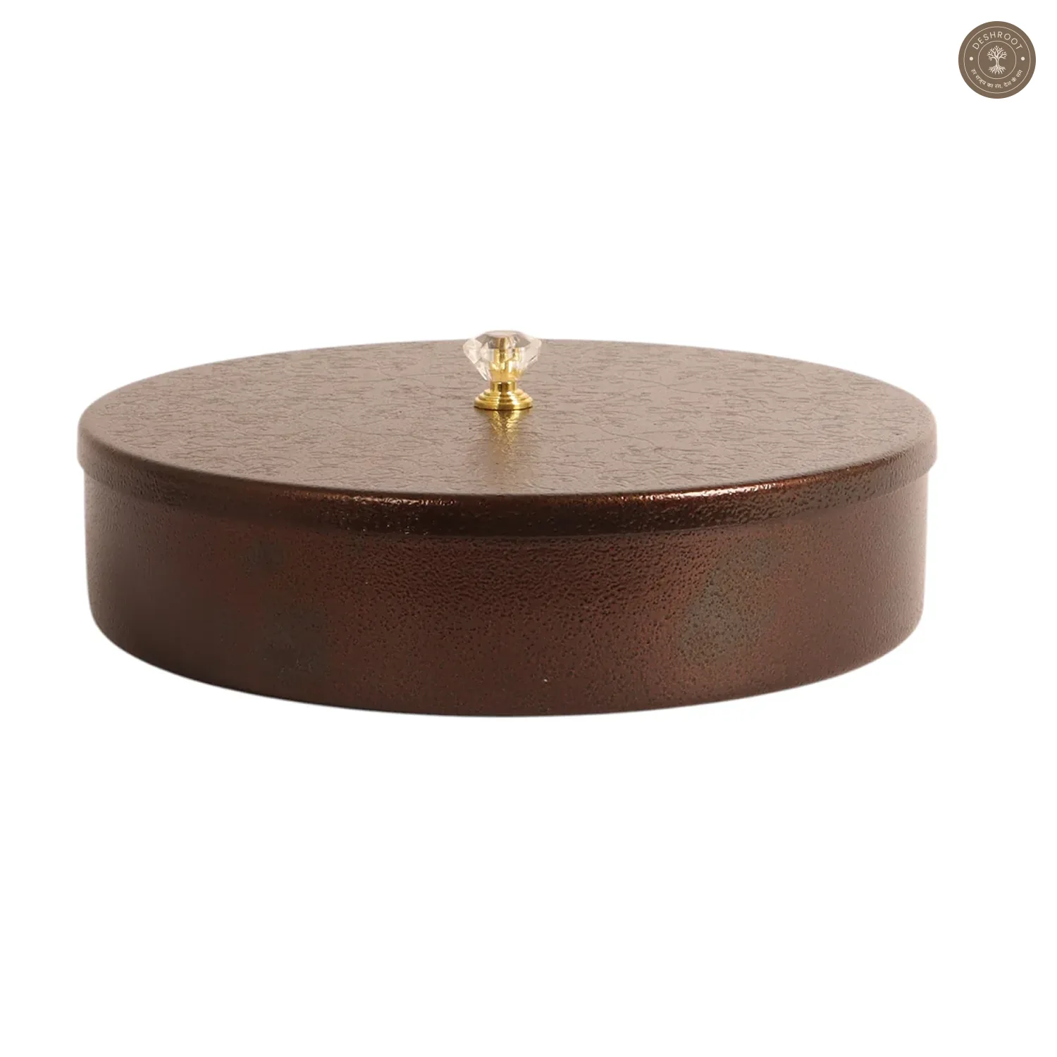 Gold Textured Dry Fruit Box With Lid