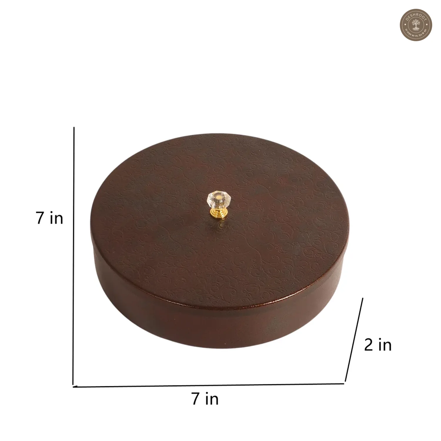 Gold Textured Dry Fruit Box With Lid