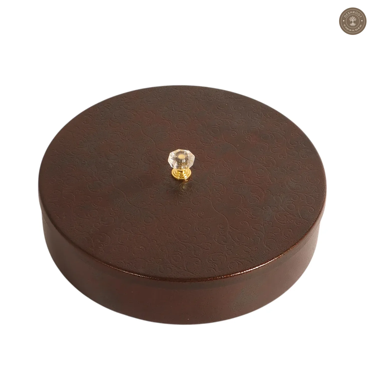Gold Textured Dry Fruit Box With Lid
