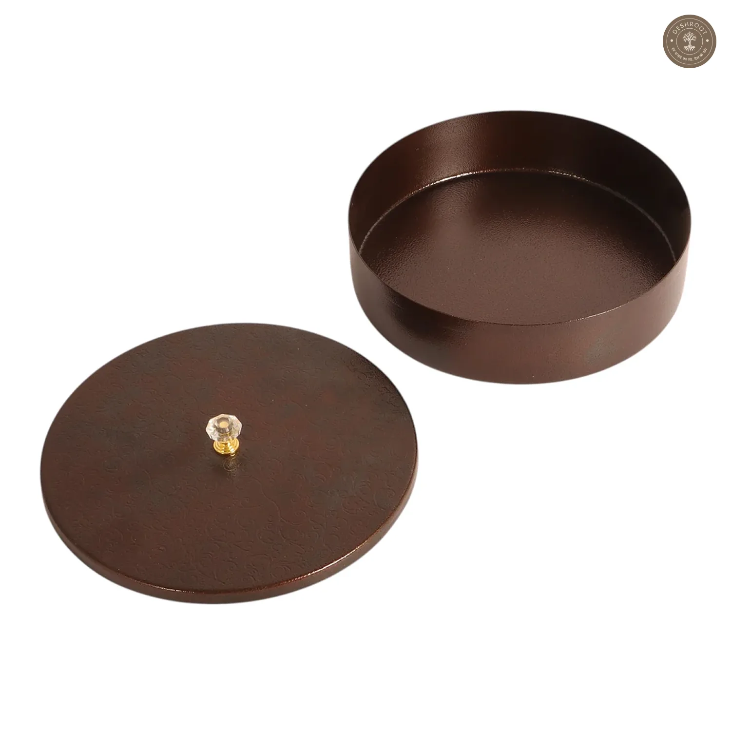 Gold Textured Dry Fruit Box With Lid