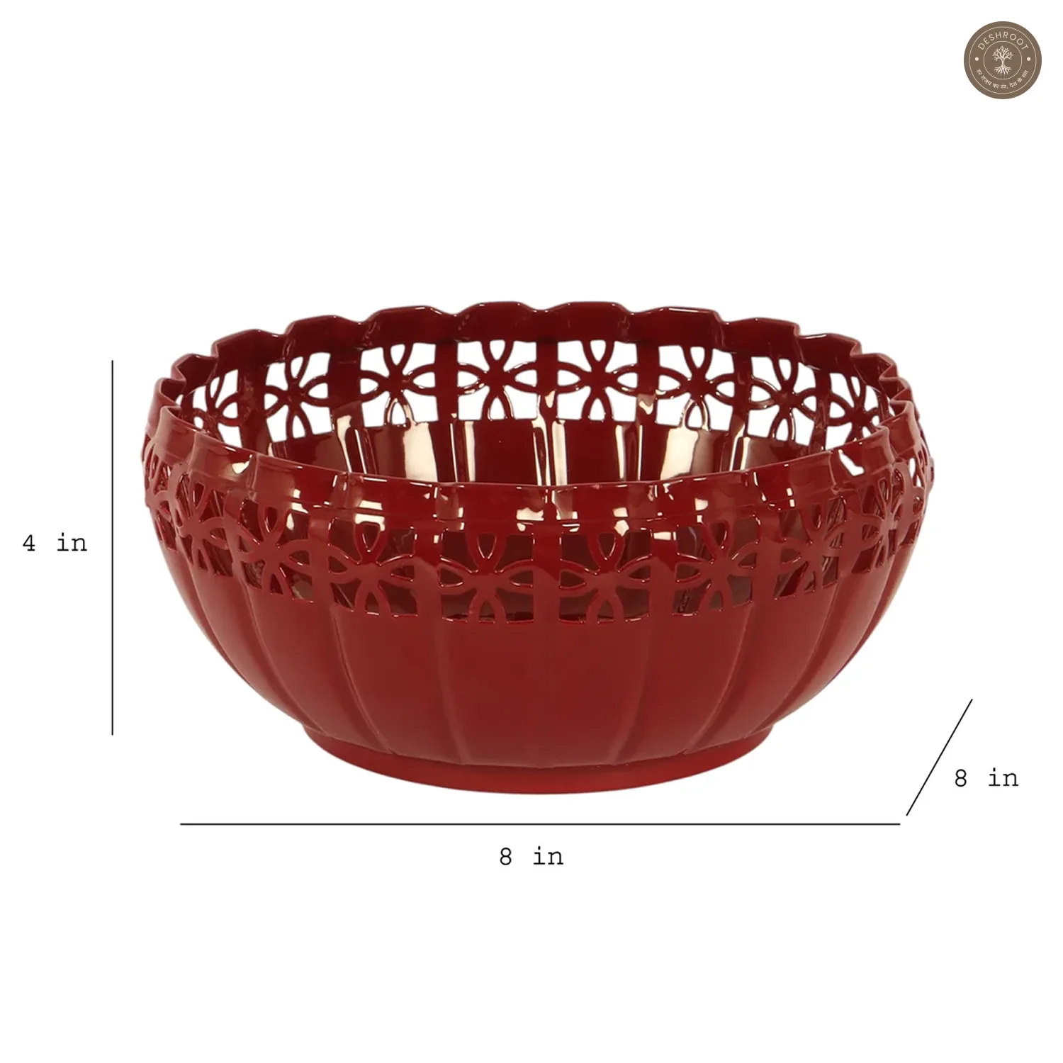 Metal Burgundy Fruit Bowl