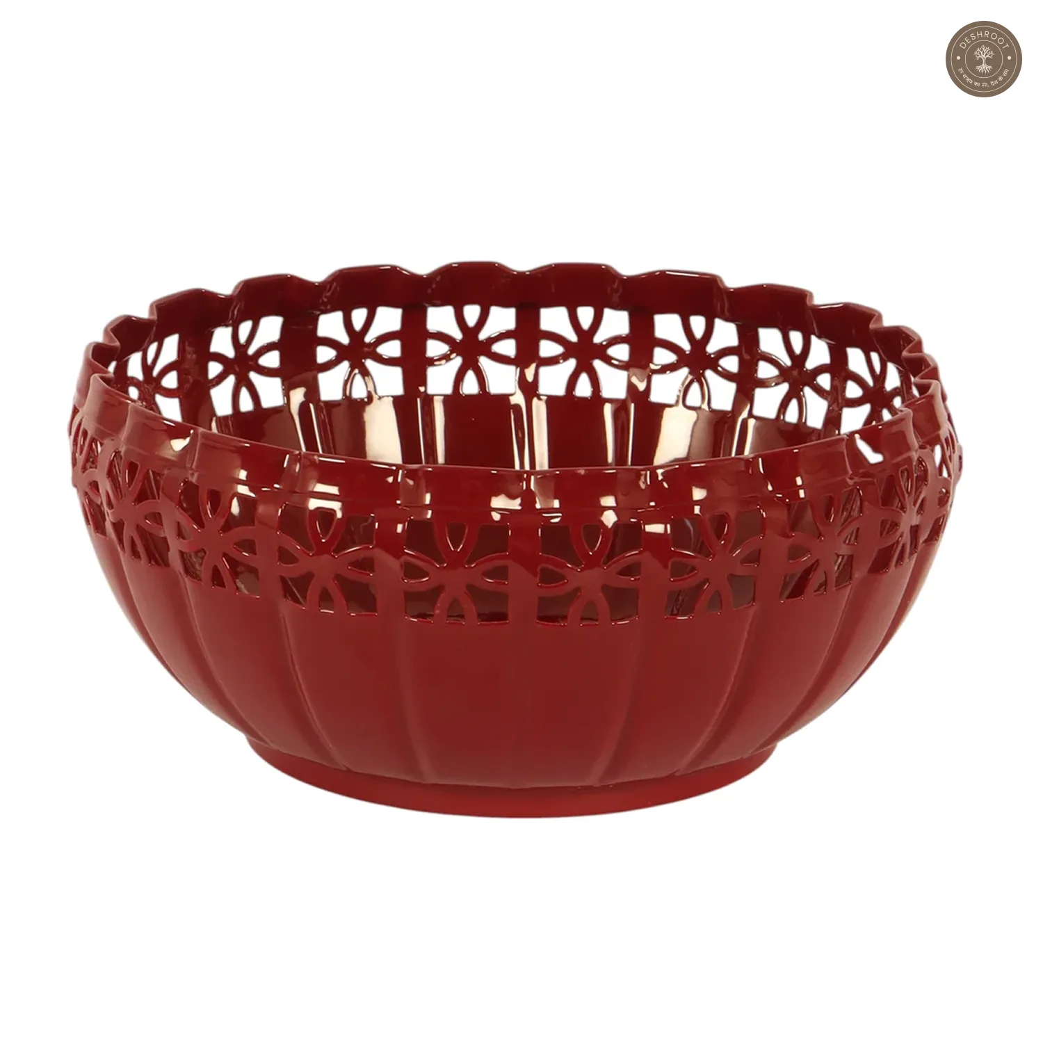 Metal Burgundy Fruit Bowl